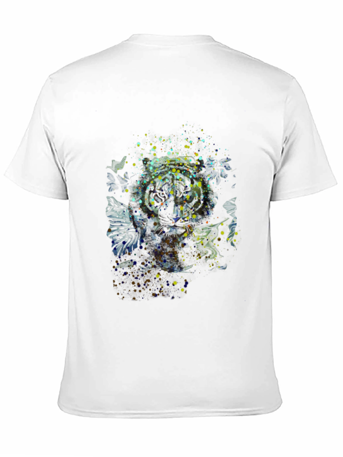 Abstract Splatter Print Black T-Shirt