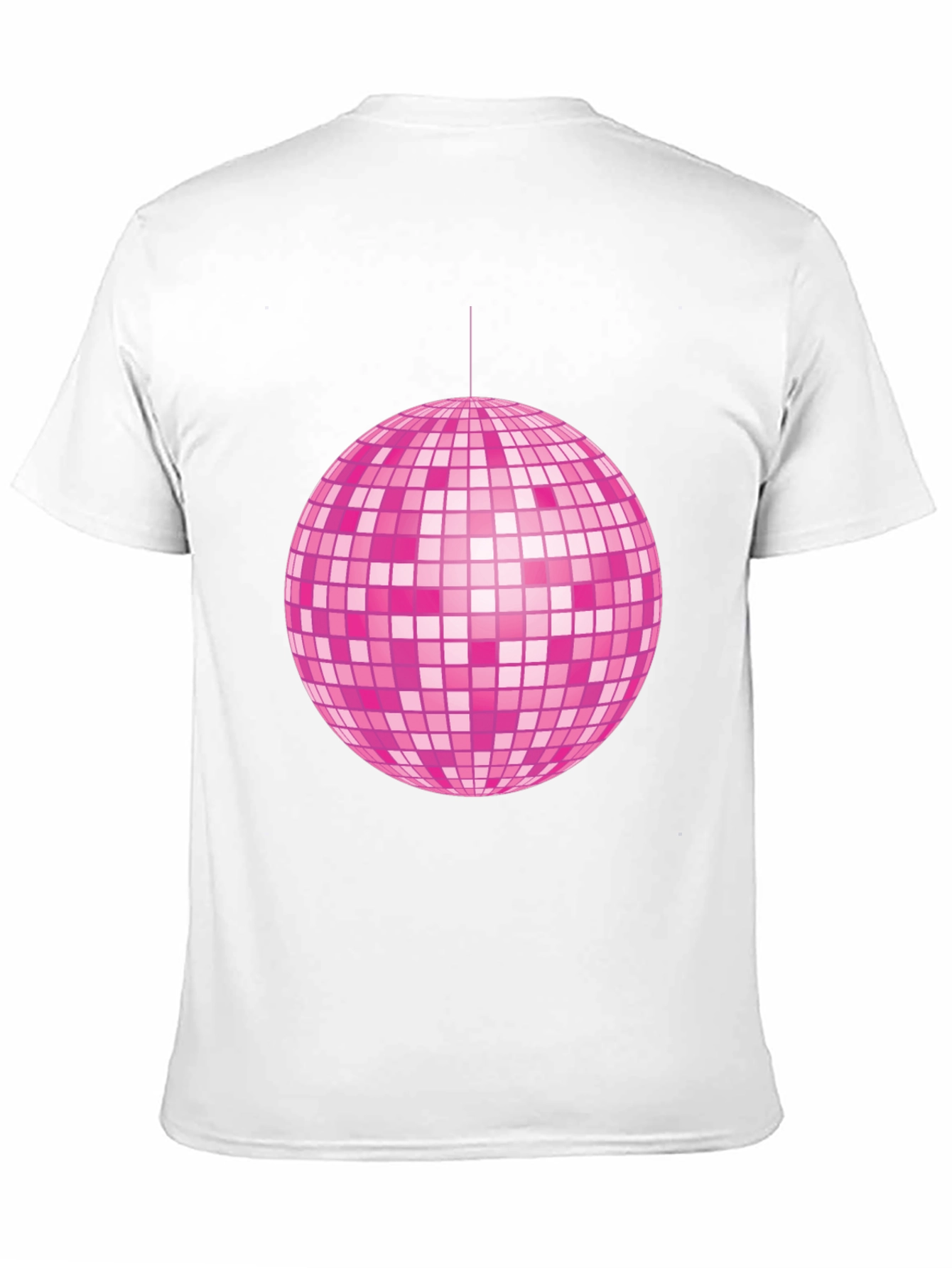 Pink Disco Ball Graphic Tee - Retro Party Shirt