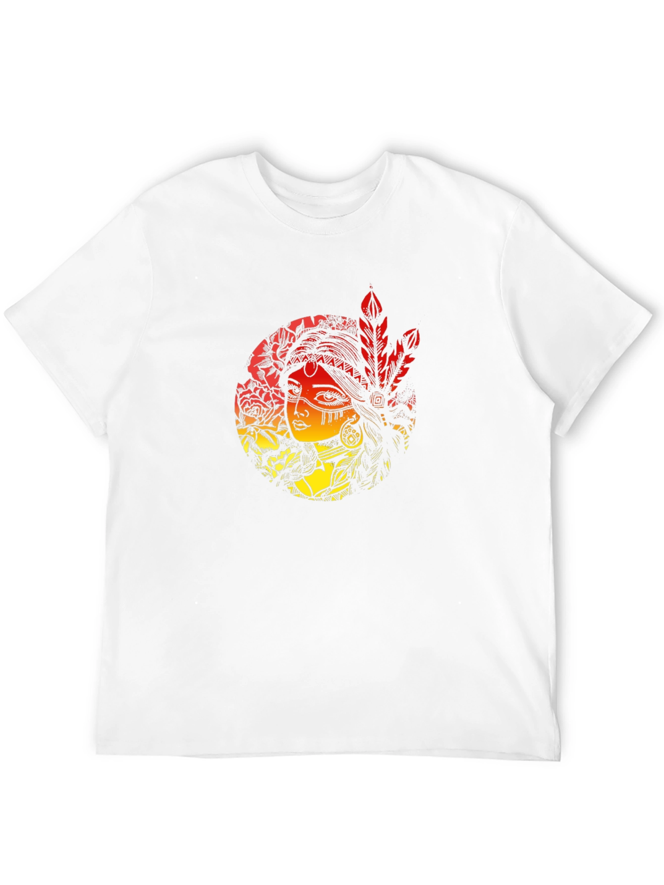 Native American Woman Graphic Black T-Shirt