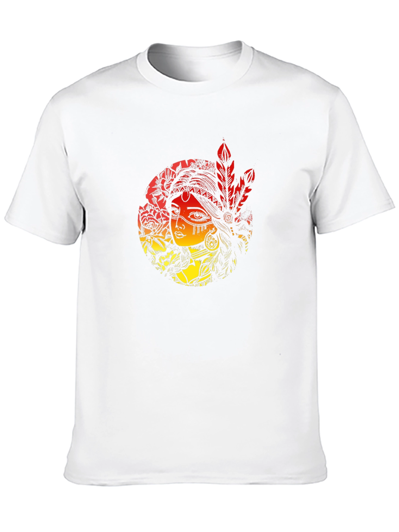 Native American Woman Graphic Black T-Shirt