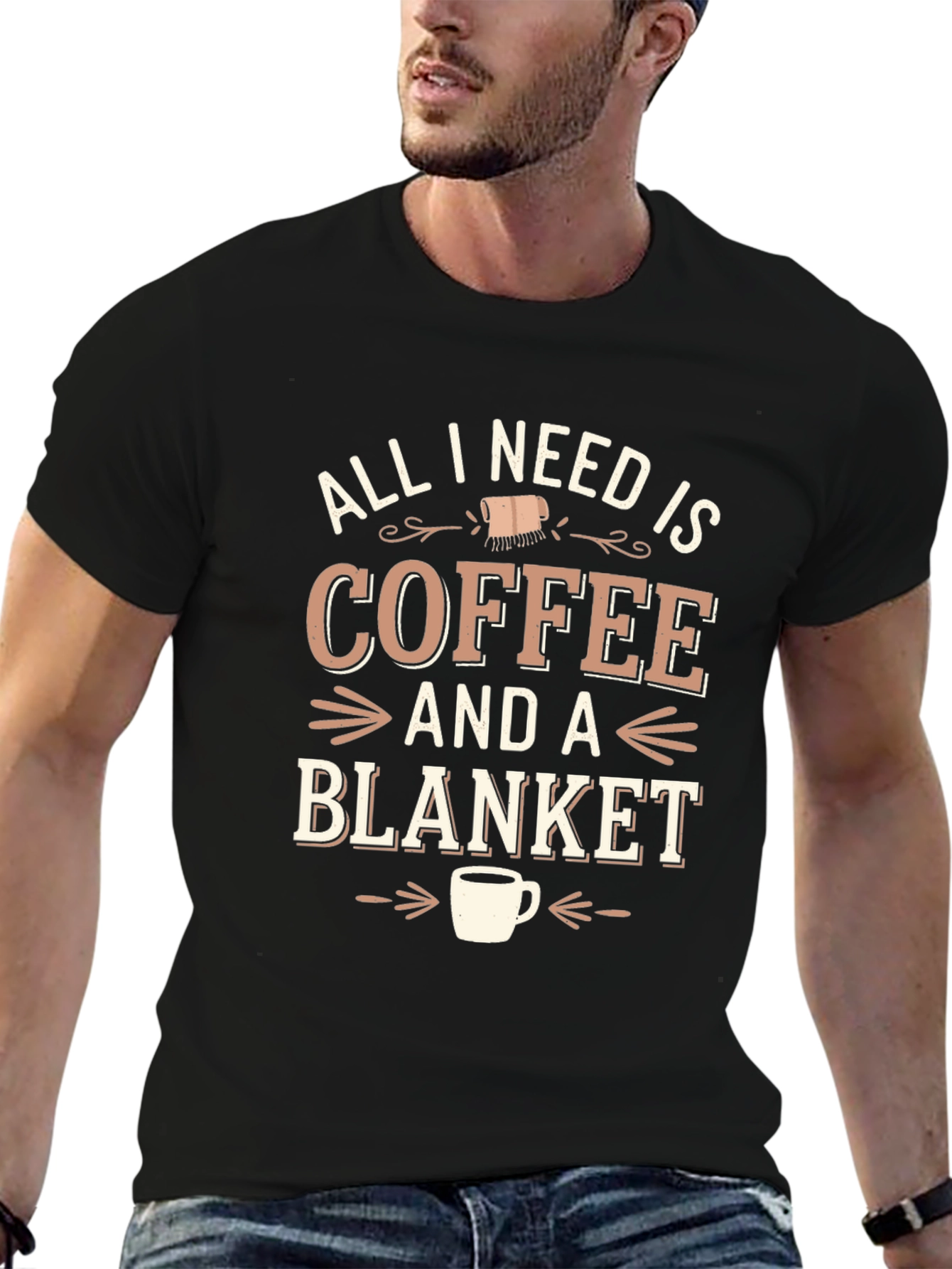 Coffee & Blanket Graphic Tee - Cozy Comfort