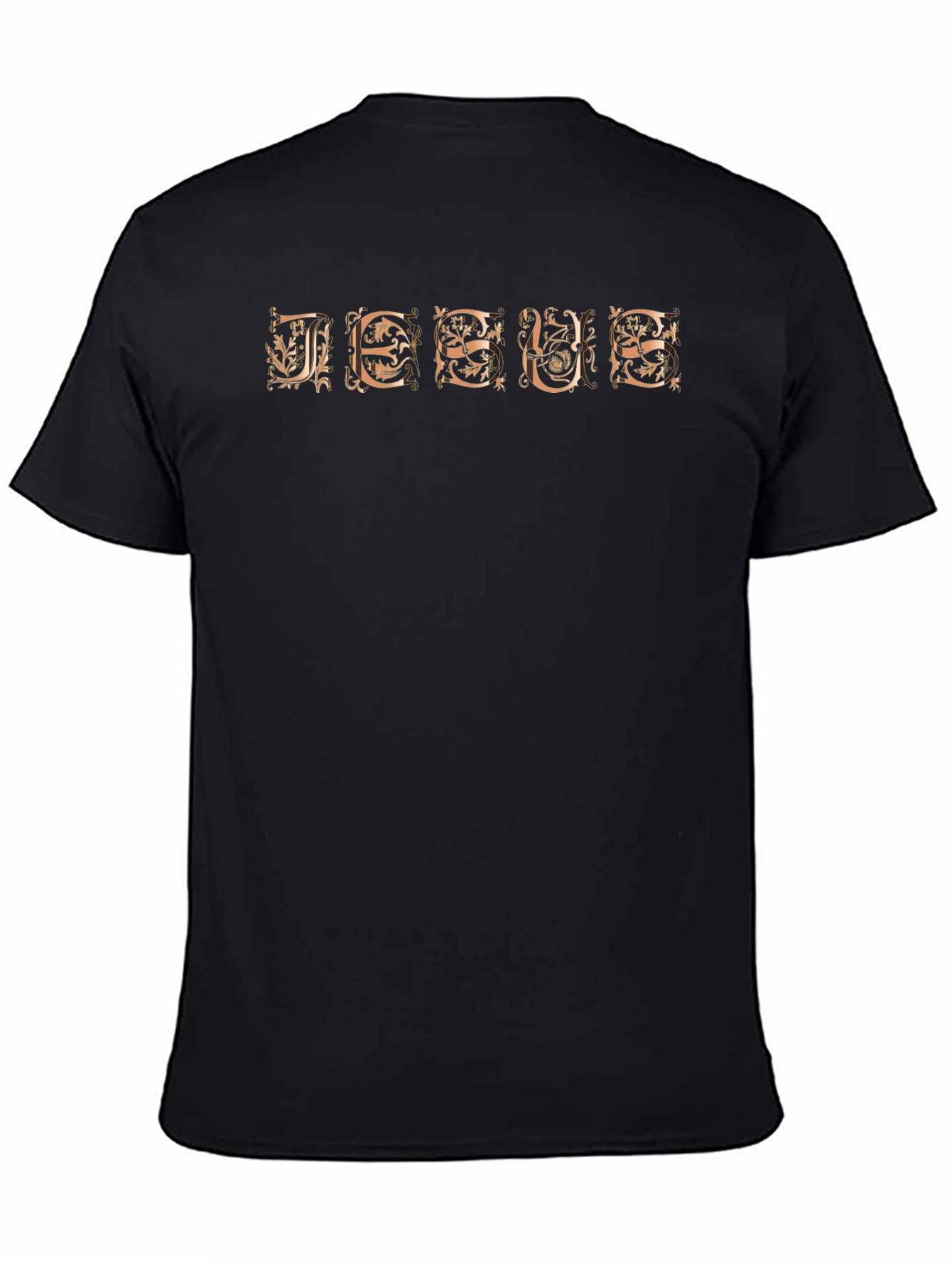 Ornate JESUS Graphic Black T-Shirt