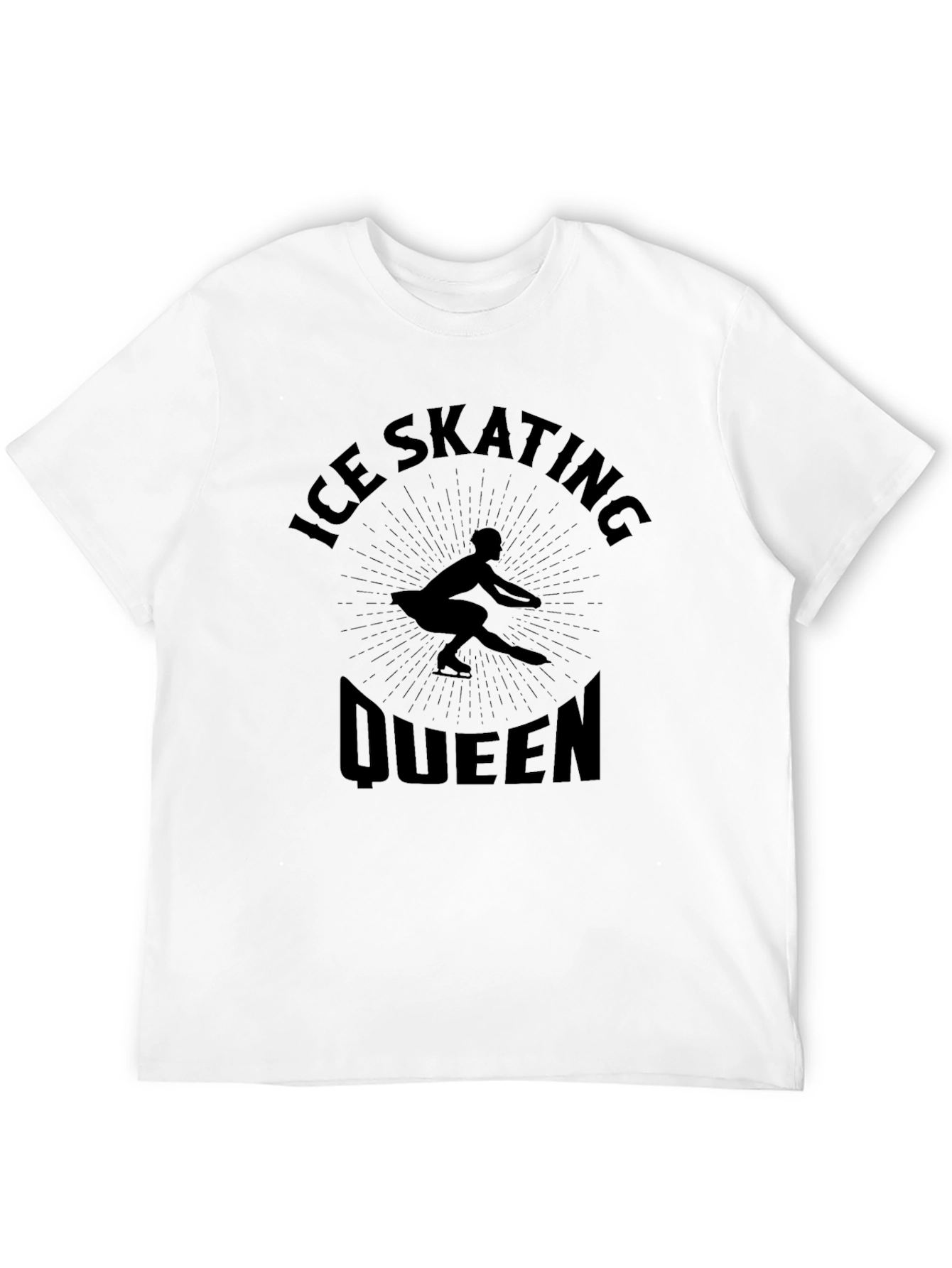 Ice Skating Queen Black Graphic Tee
