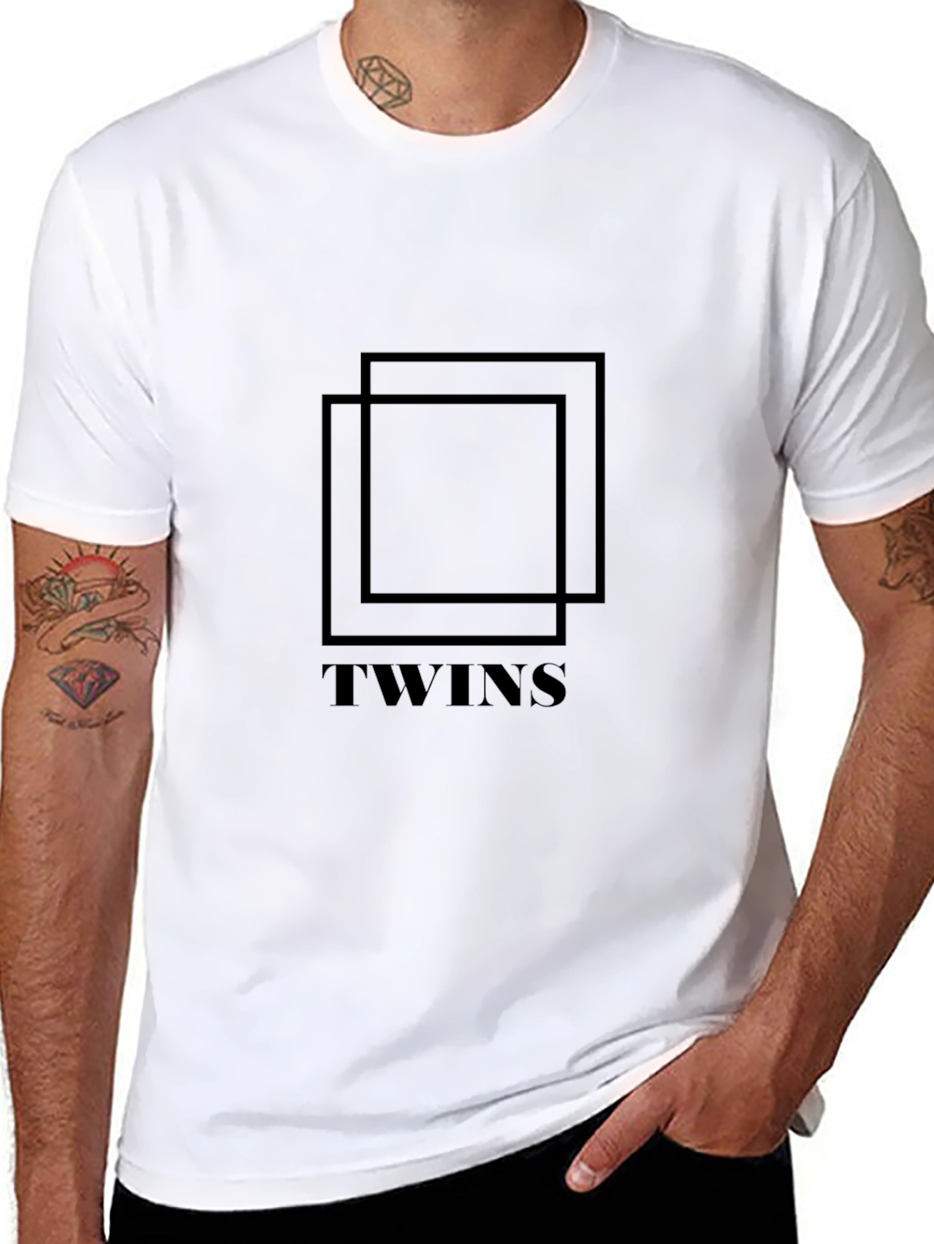 Twins Graphic Black T-Shirt