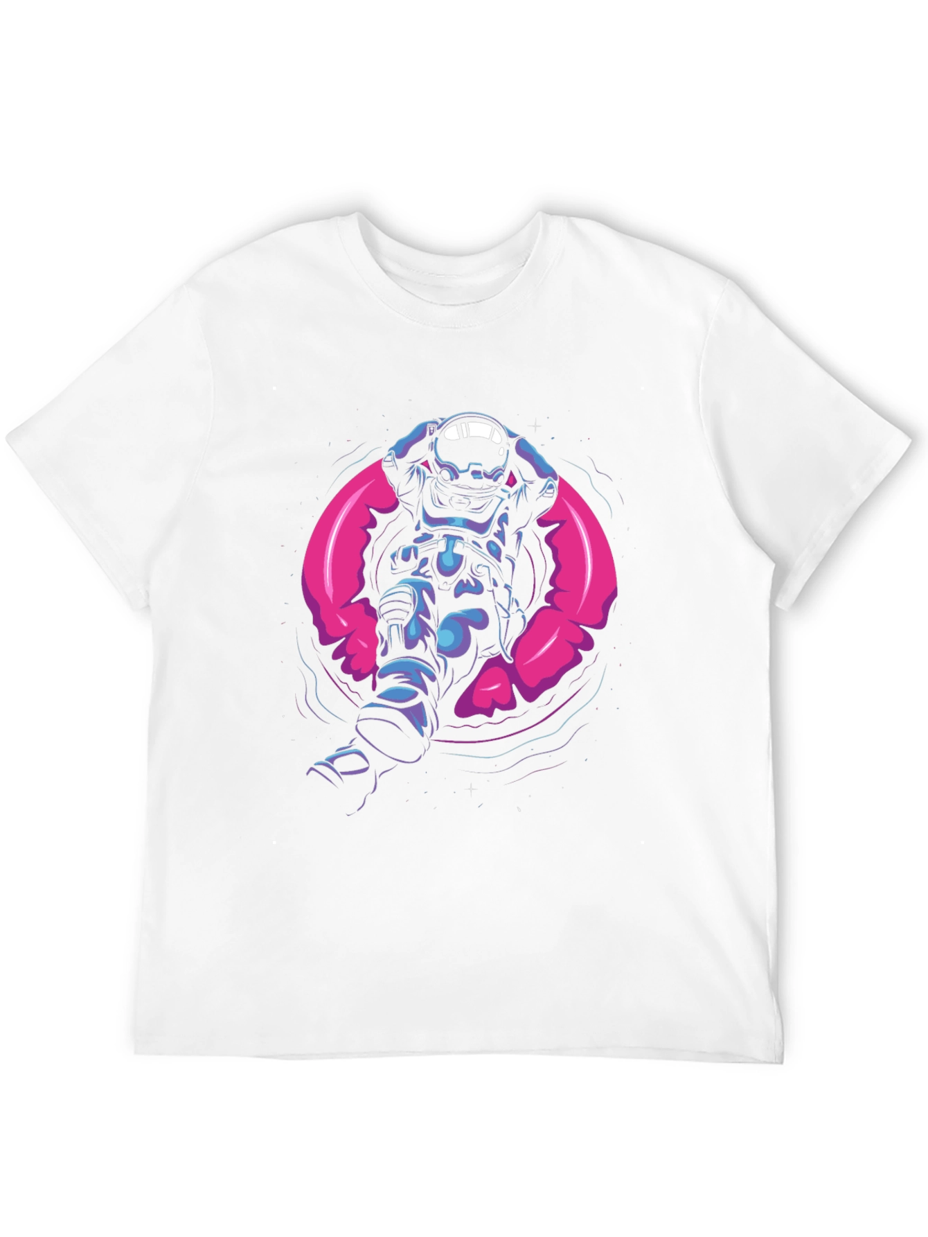 Astronaut in Space Pool Float Graphic Tee
