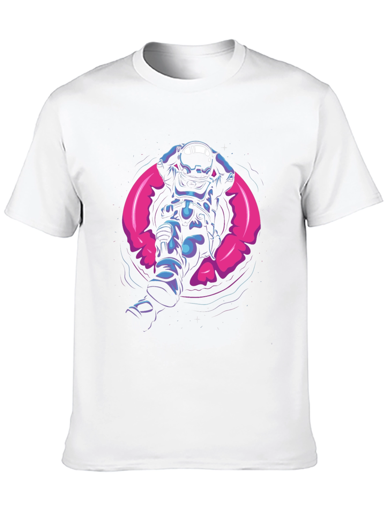 Astronaut in Space Pool Float Graphic Tee