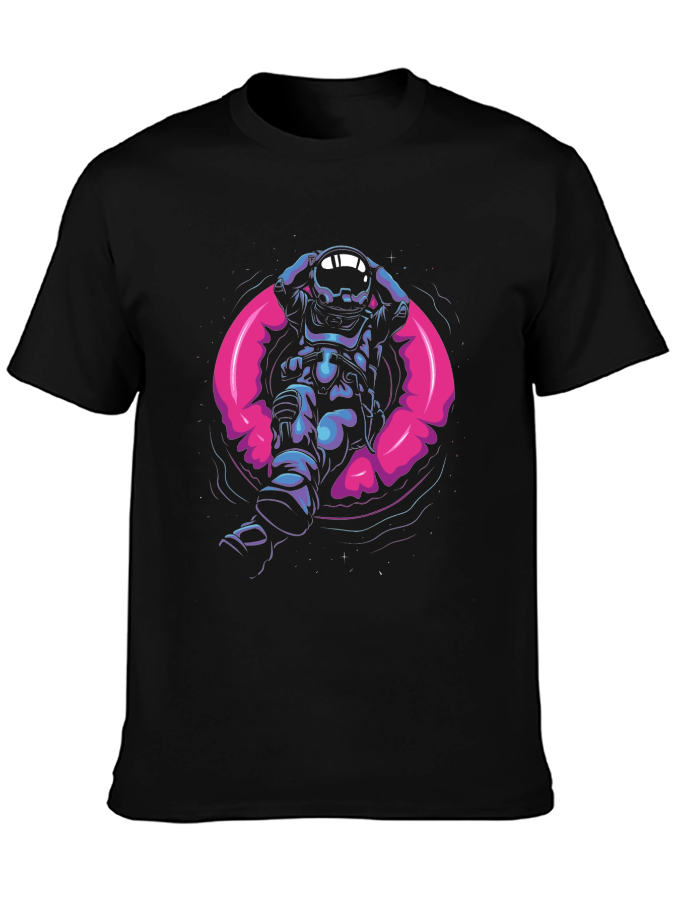 Astronaut in Space Pool Float Graphic Tee