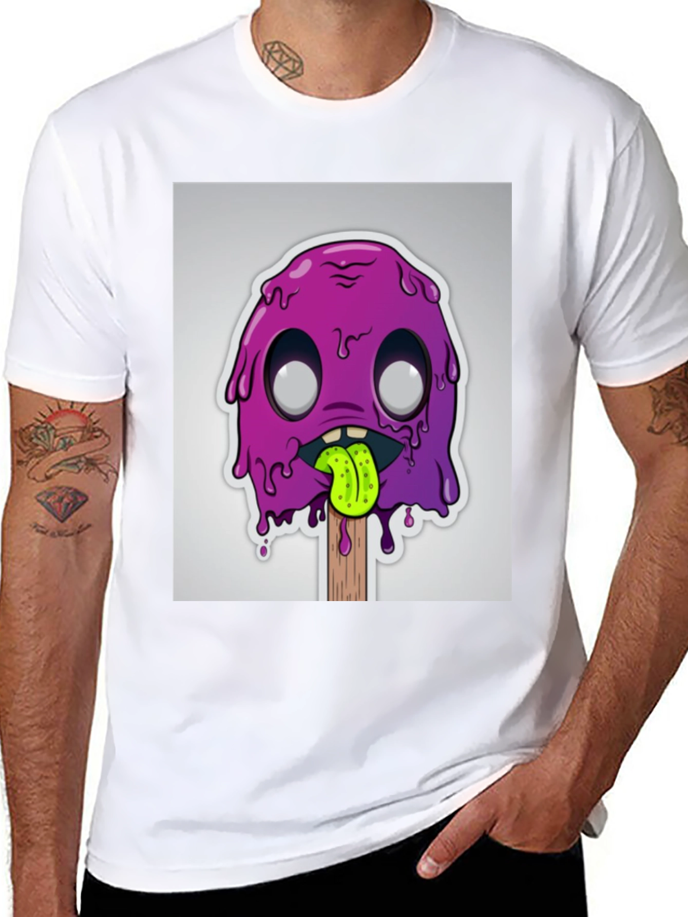 Purple Monster Lollipop Graphic Tee