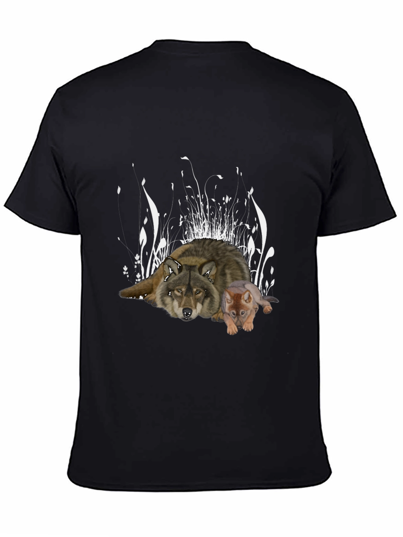Wolf and Cub Black Graphic Tee