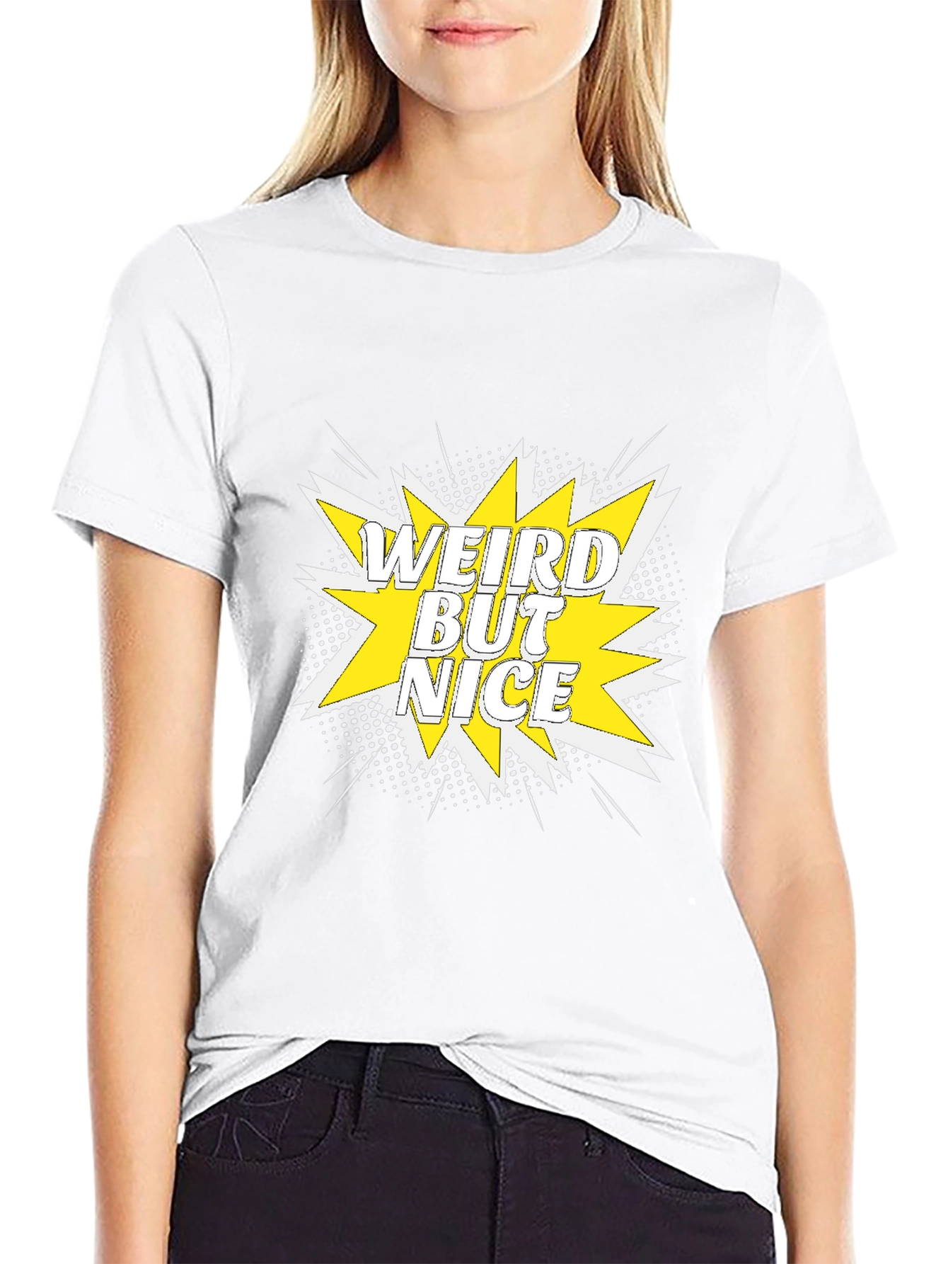Weird But Nice Graphic Tee - Black Cotton T-Shirt
