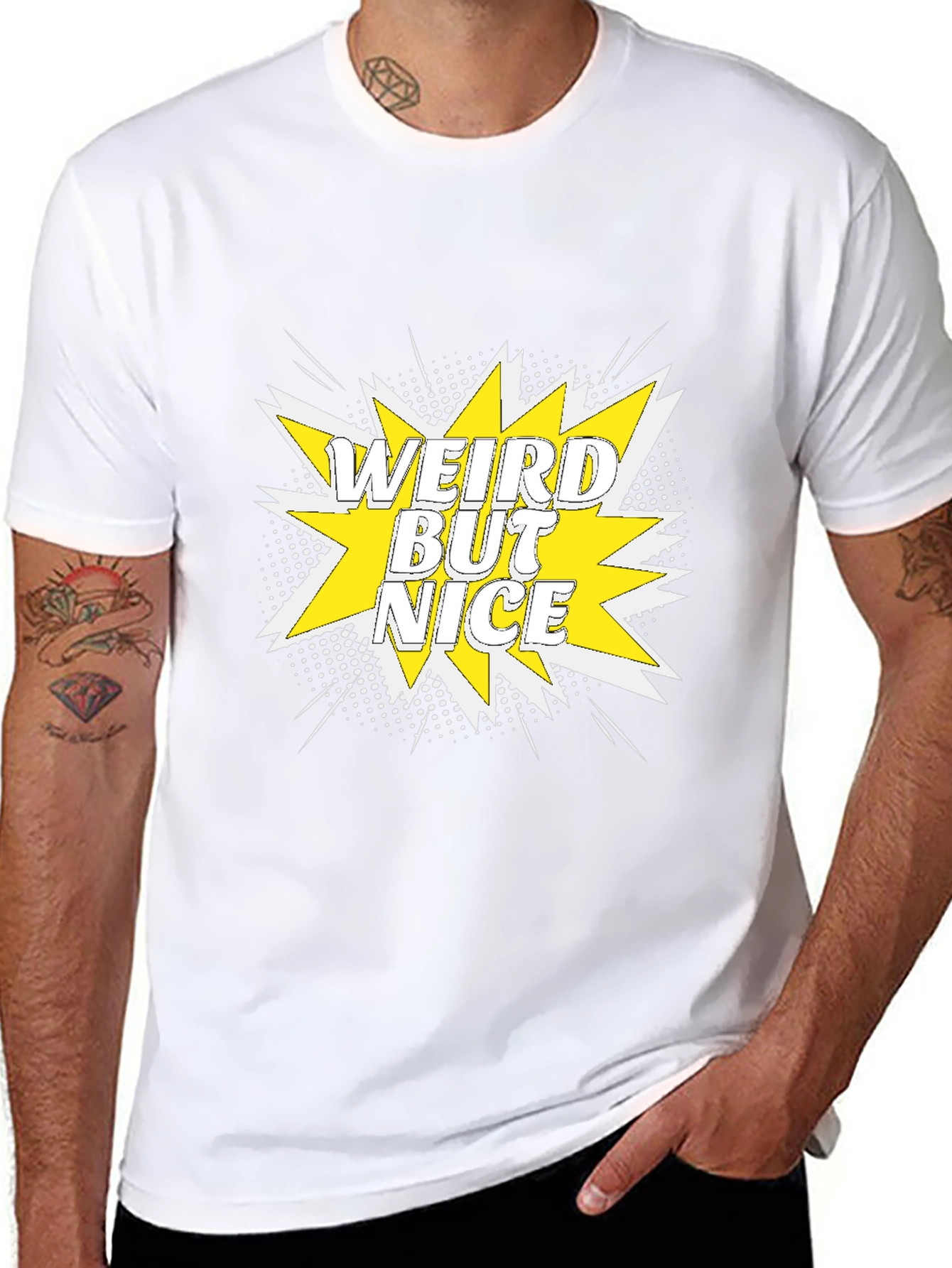 Weird But Nice Graphic Tee - Black Cotton T-Shirt