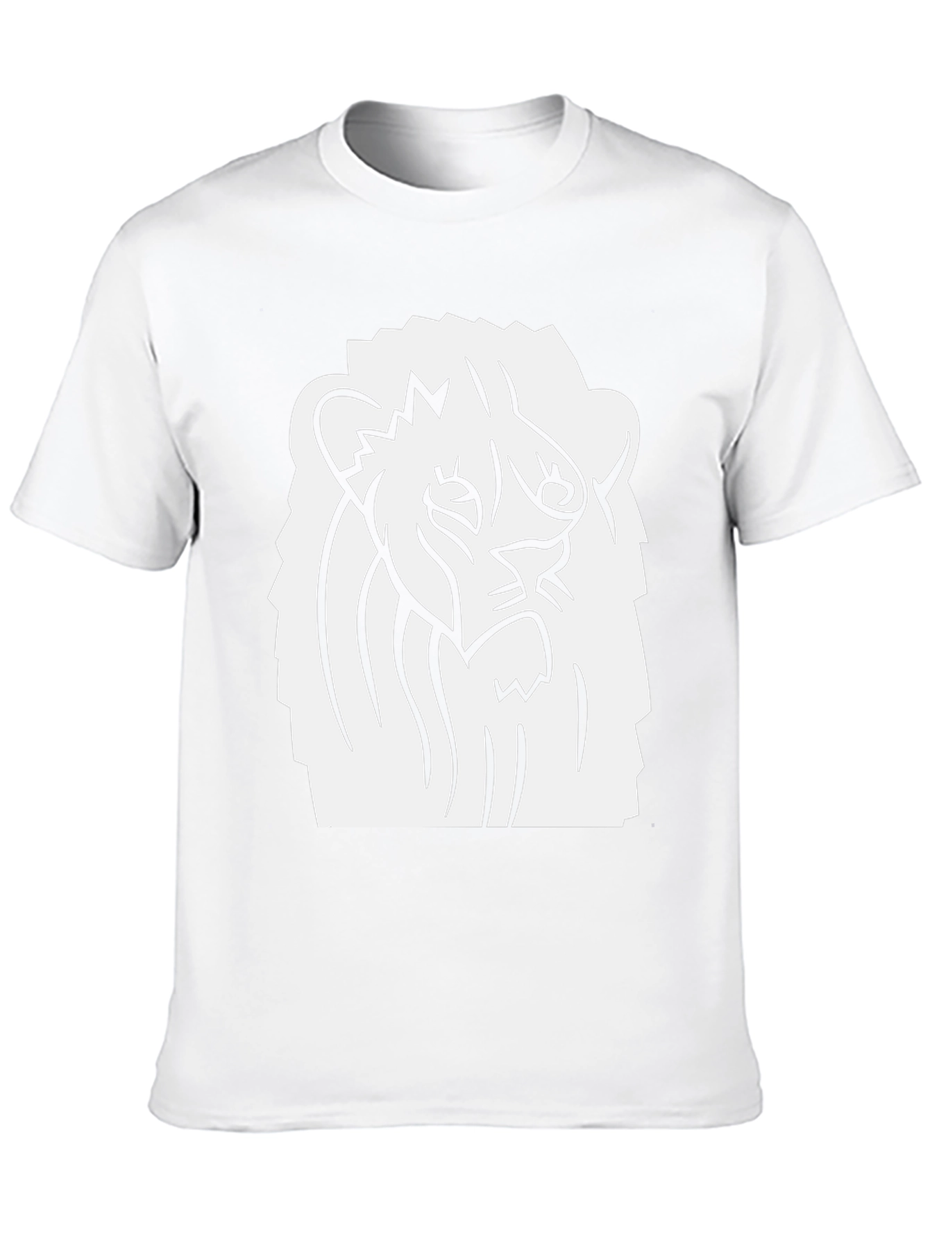 Black T-Shirt with Lion Graphic Print