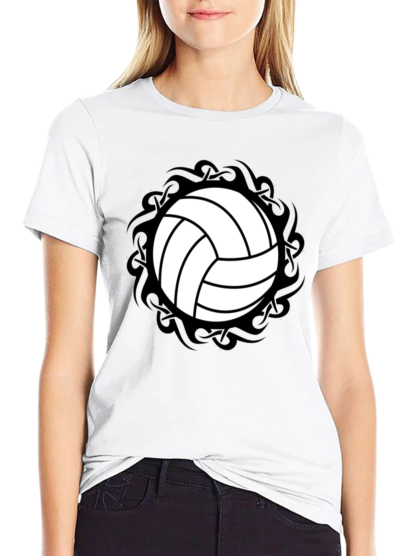Volleyball Graphic Tee - Sporty Black T-Shirt