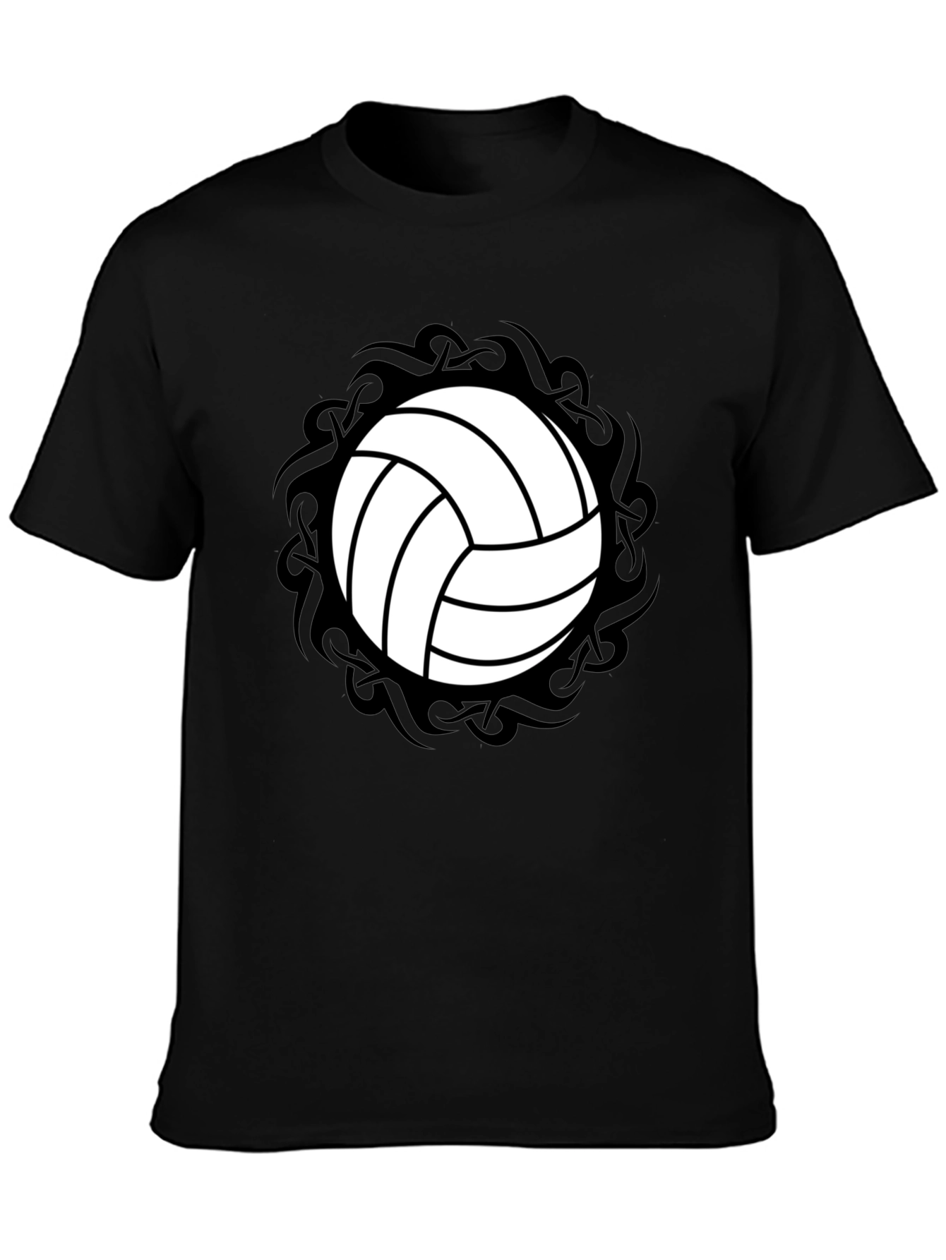 Volleyball Graphic Tee - Sporty Black T-Shirt