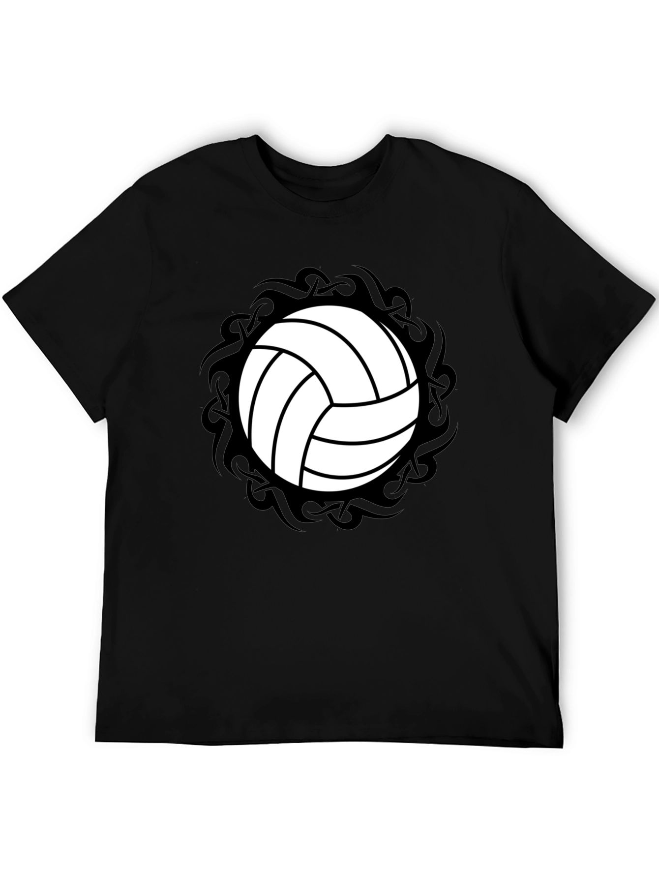 Volleyball Graphic Tee - Sporty Black T-Shirt