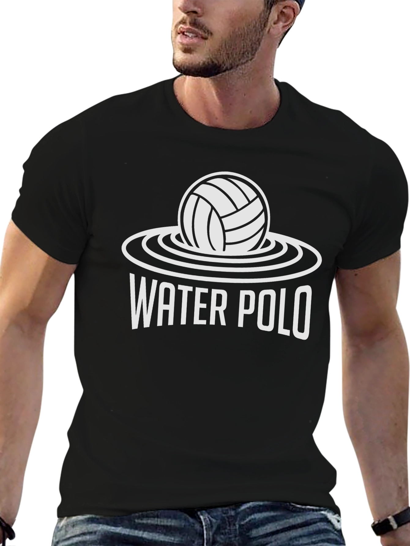 Water Polo Graphic T-Shirt - Black Cotton Tee