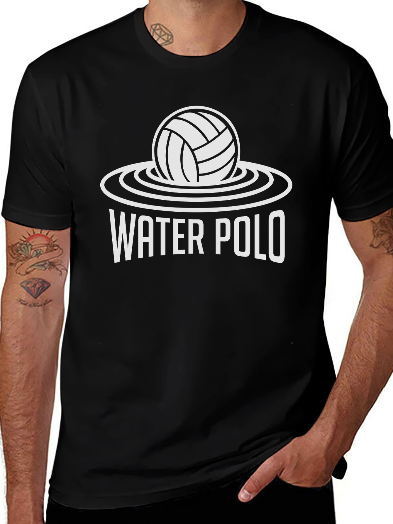 Water Polo Graphic T-Shirt - Black Cotton Tee