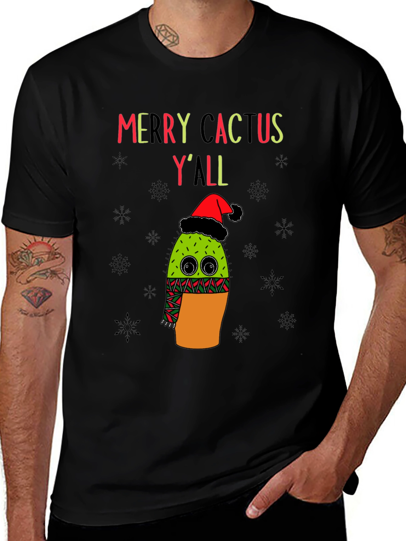 Merry Cactus Yall Christmas T-Shirt