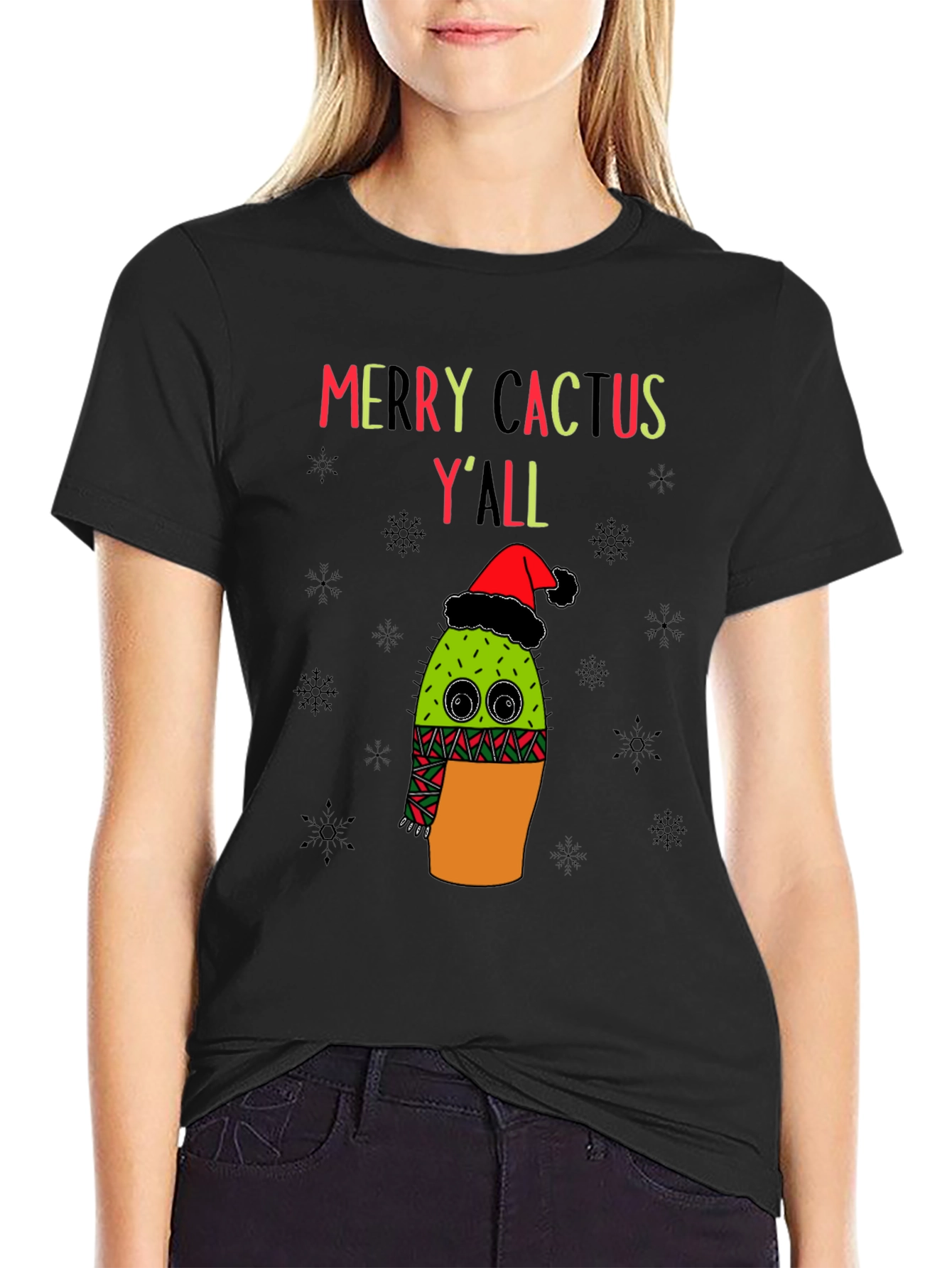 Merry Cactus Yall Christmas T-Shirt