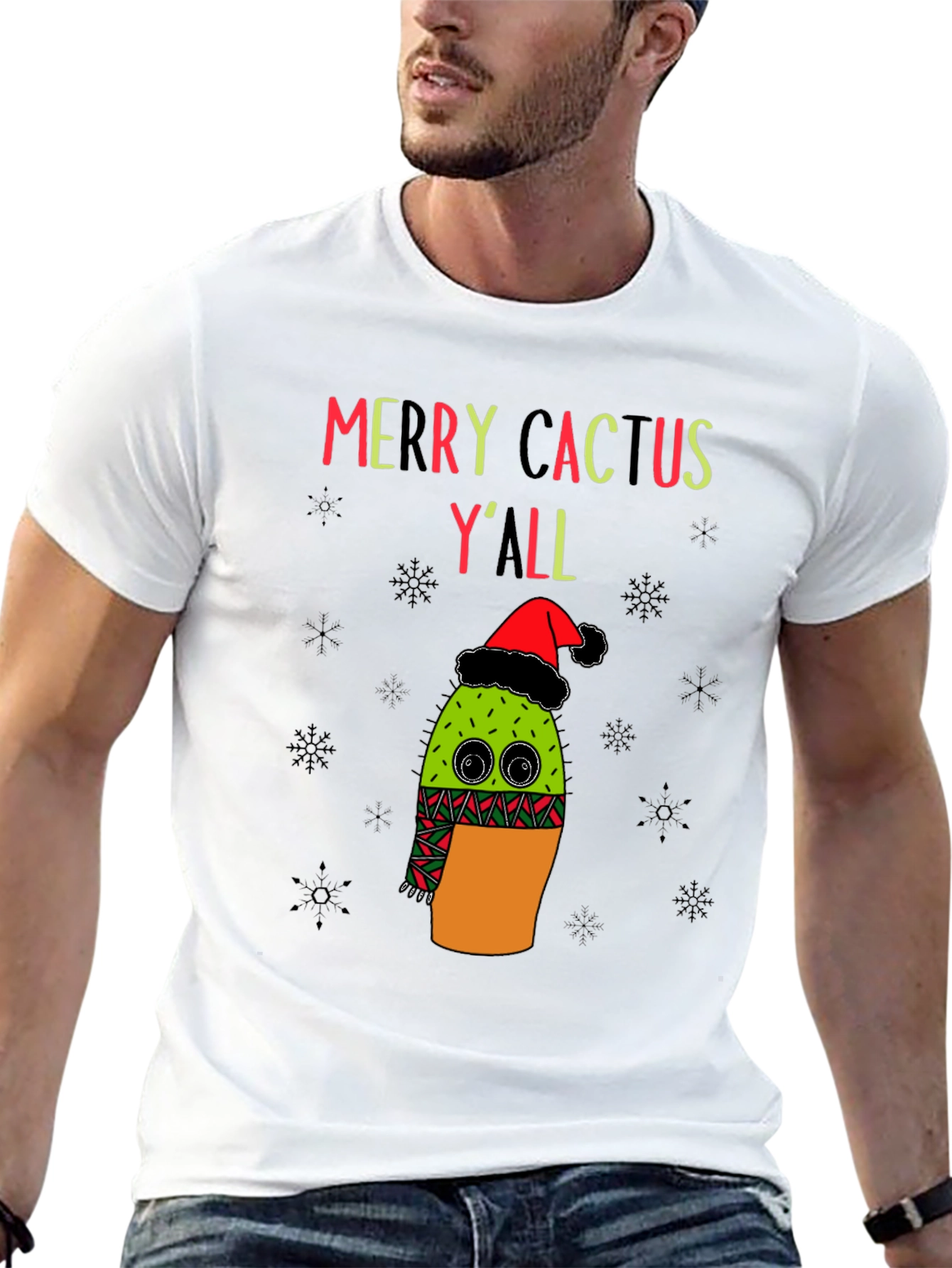 Merry Cactus Yall Christmas T-Shirt