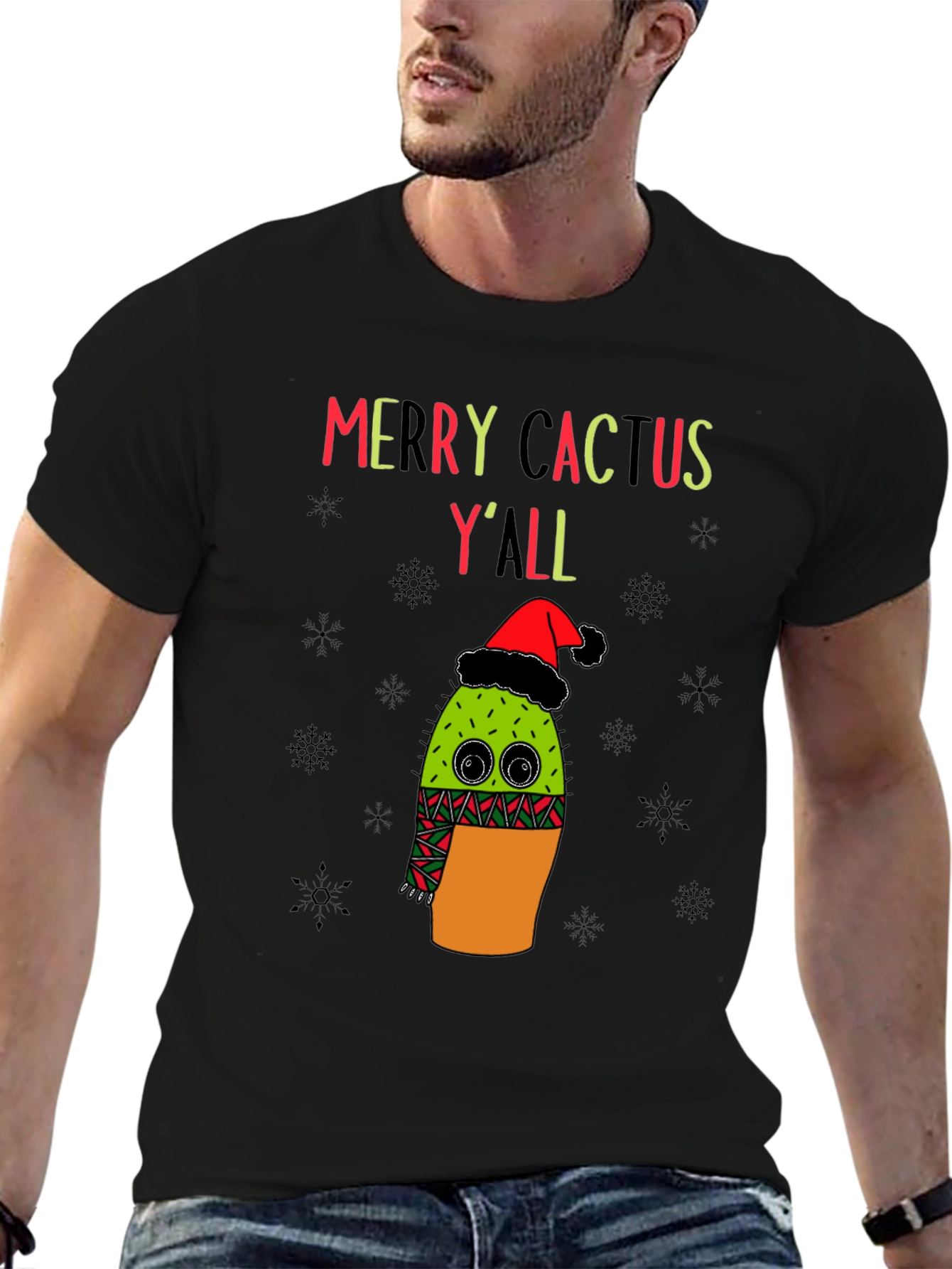 Merry Cactus Yall Christmas T-Shirt