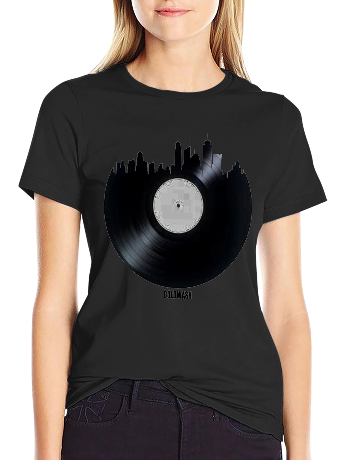 Coldwash Vinyl Record Skyline Graphic Tee