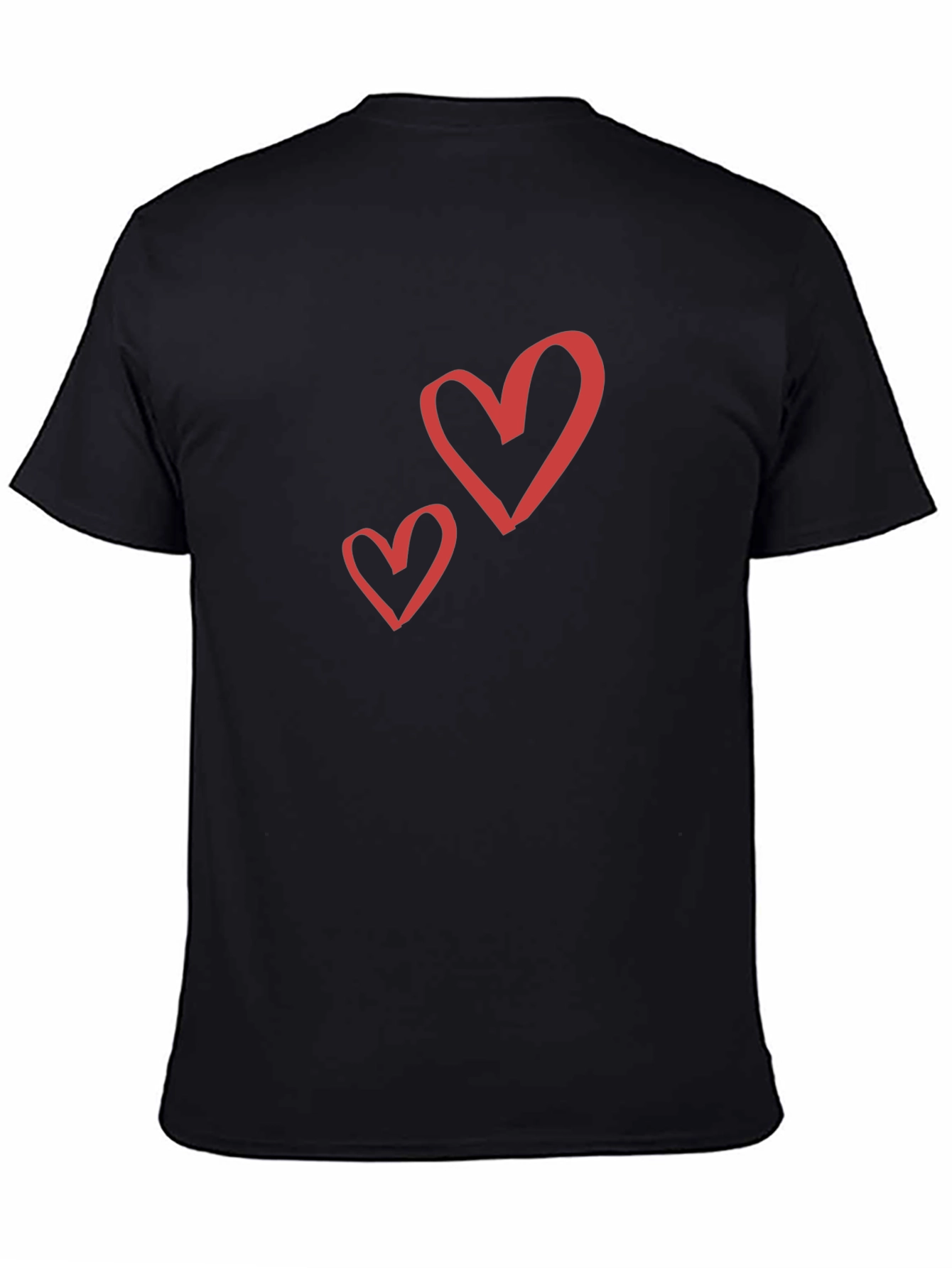 Heart Graphic Black Crew Neck T-Shirt