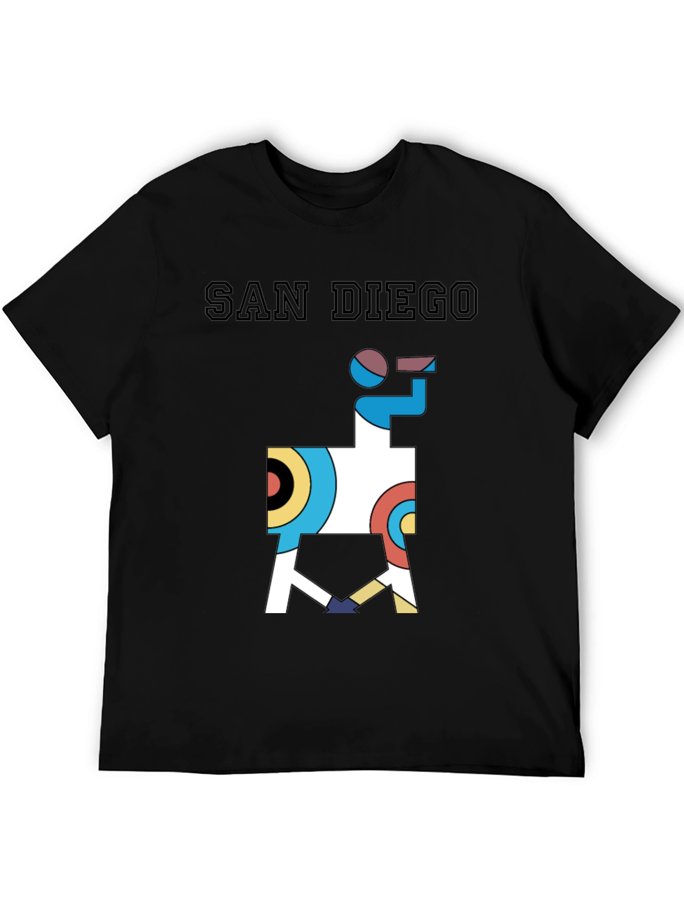 San Diego Graphic Tee - Abstract Geometric Llama Shirt