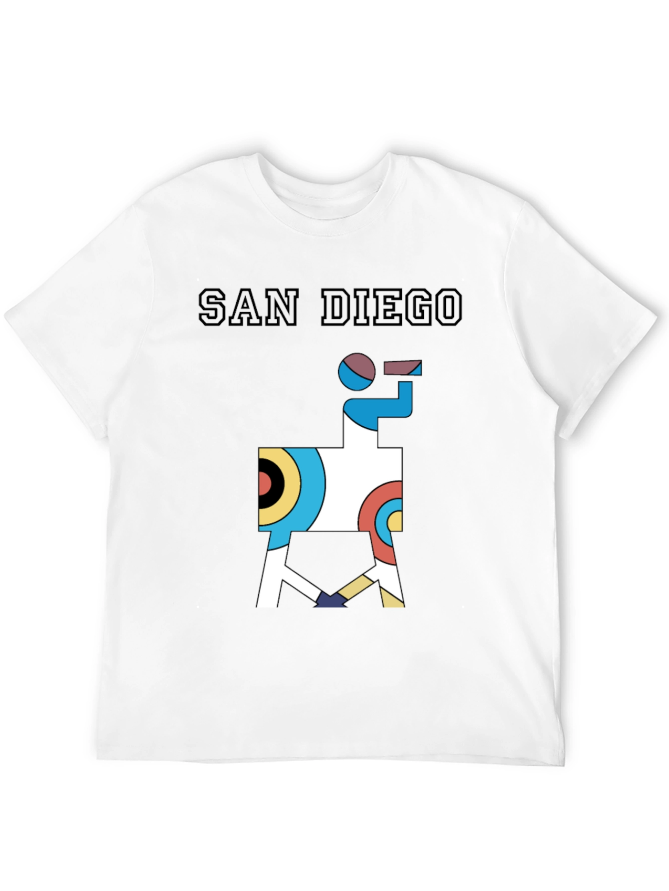 San Diego Graphic Tee - Abstract Geometric Llama Shirt