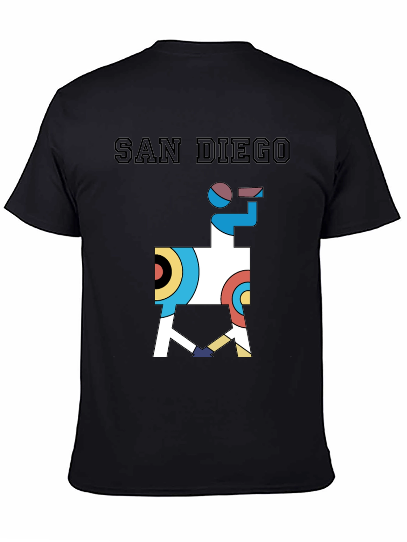 San Diego Graphic Tee - Abstract Geometric Llama Shirt