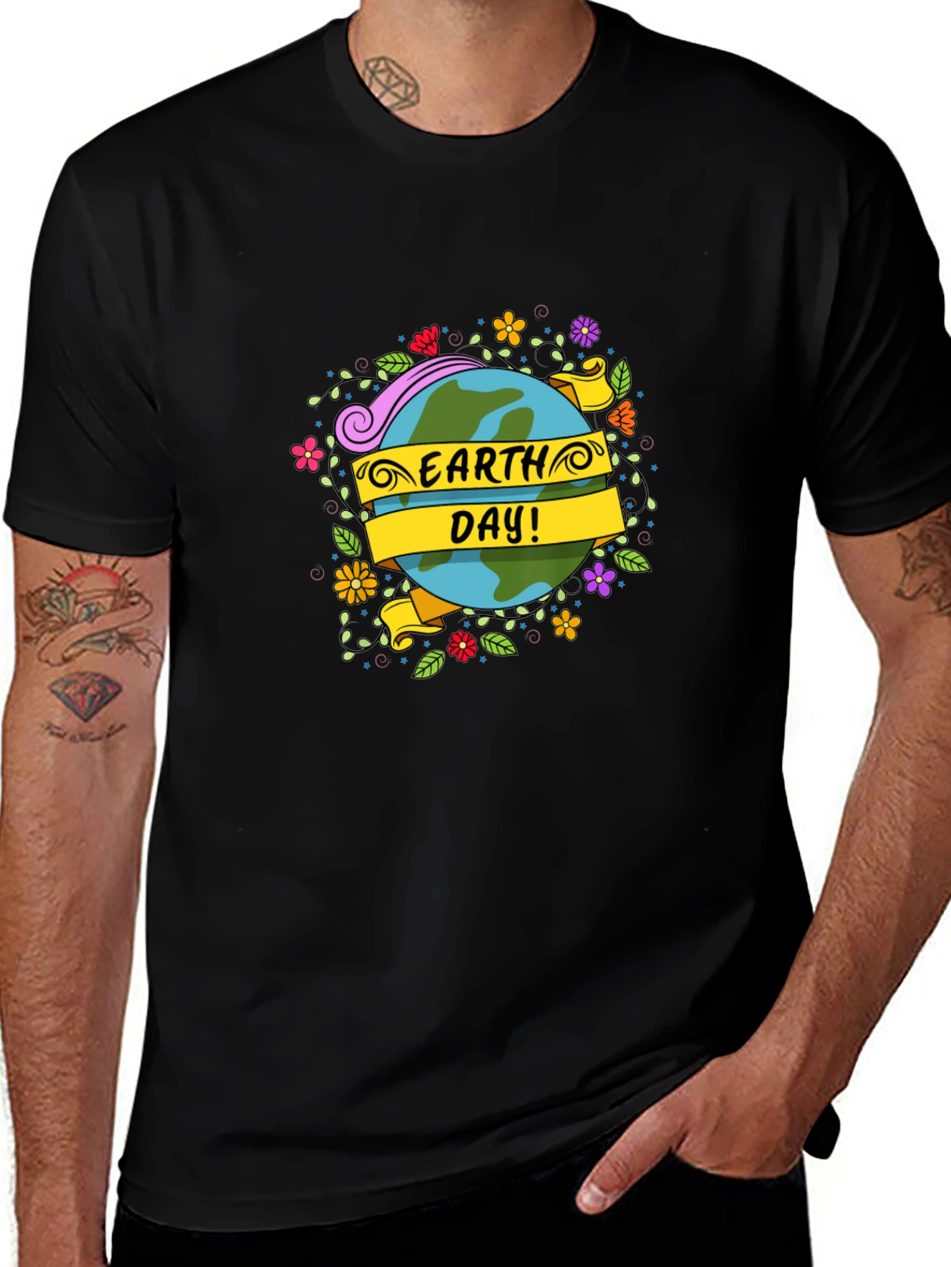 Earth Day T-Shirt - Floral Globe Design