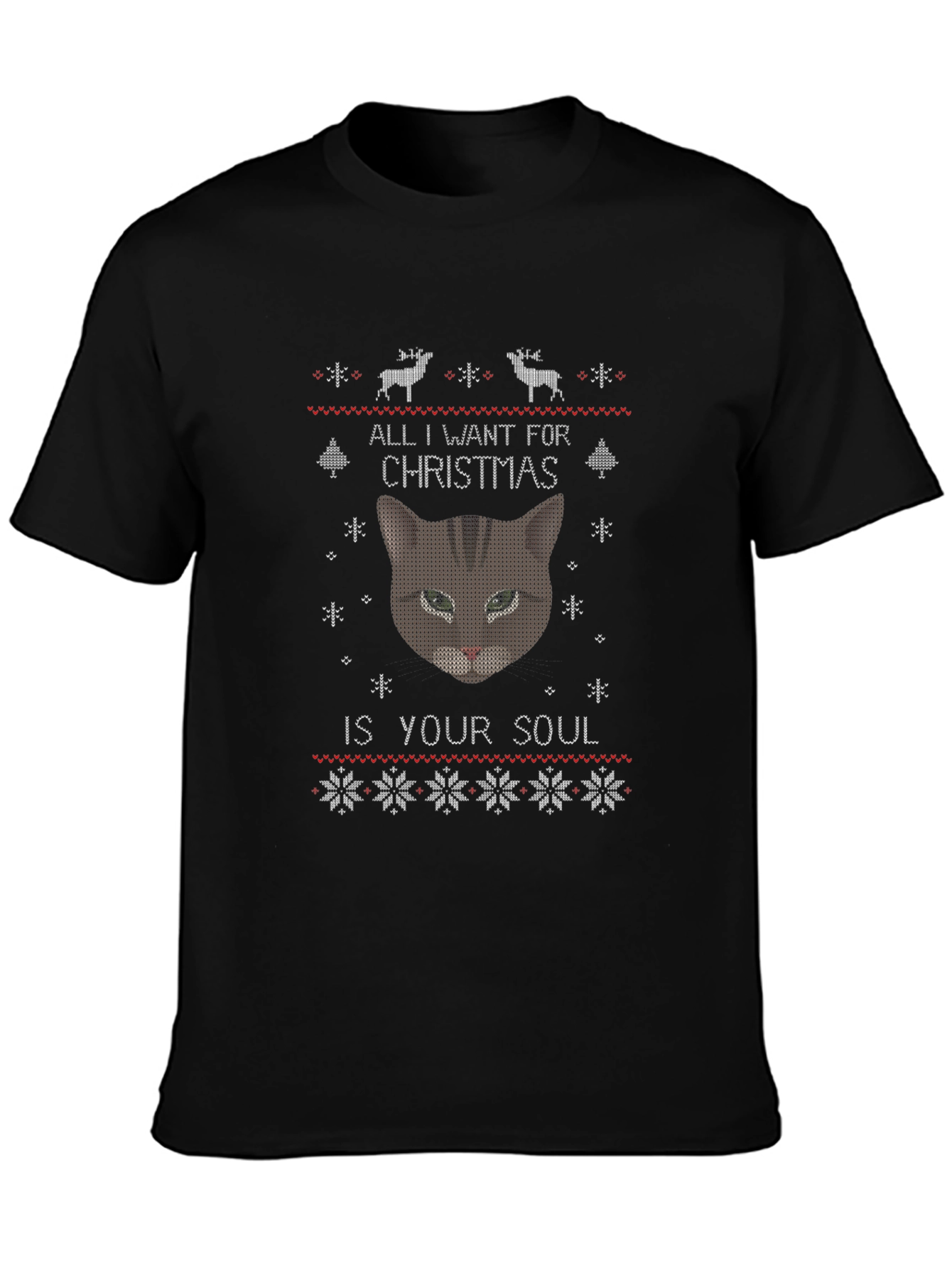 All I Want for Christmas Cat T-Shirt
