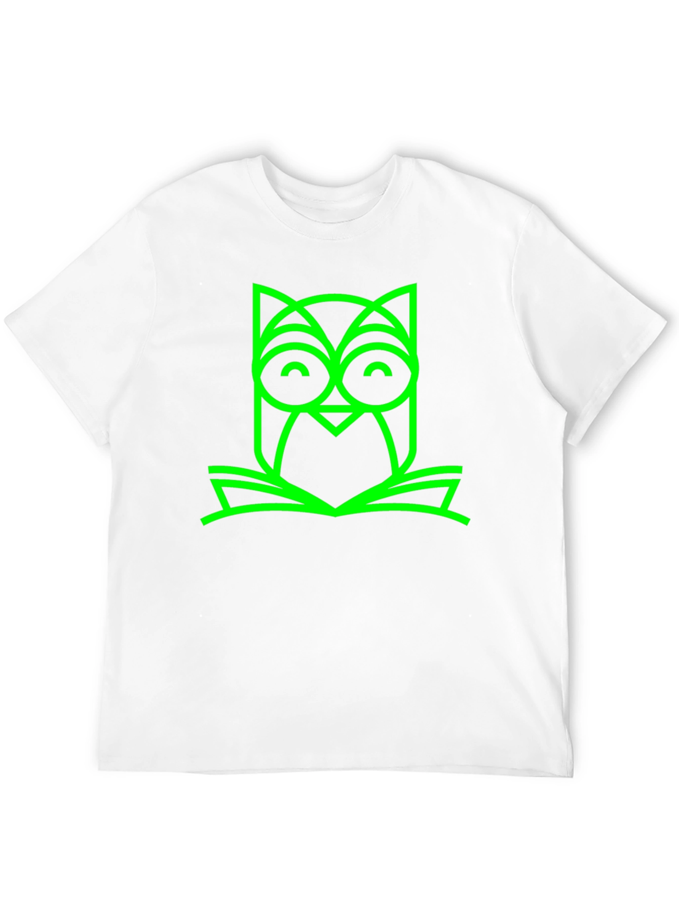 Green Owl Book Graphic Black T-Shirt