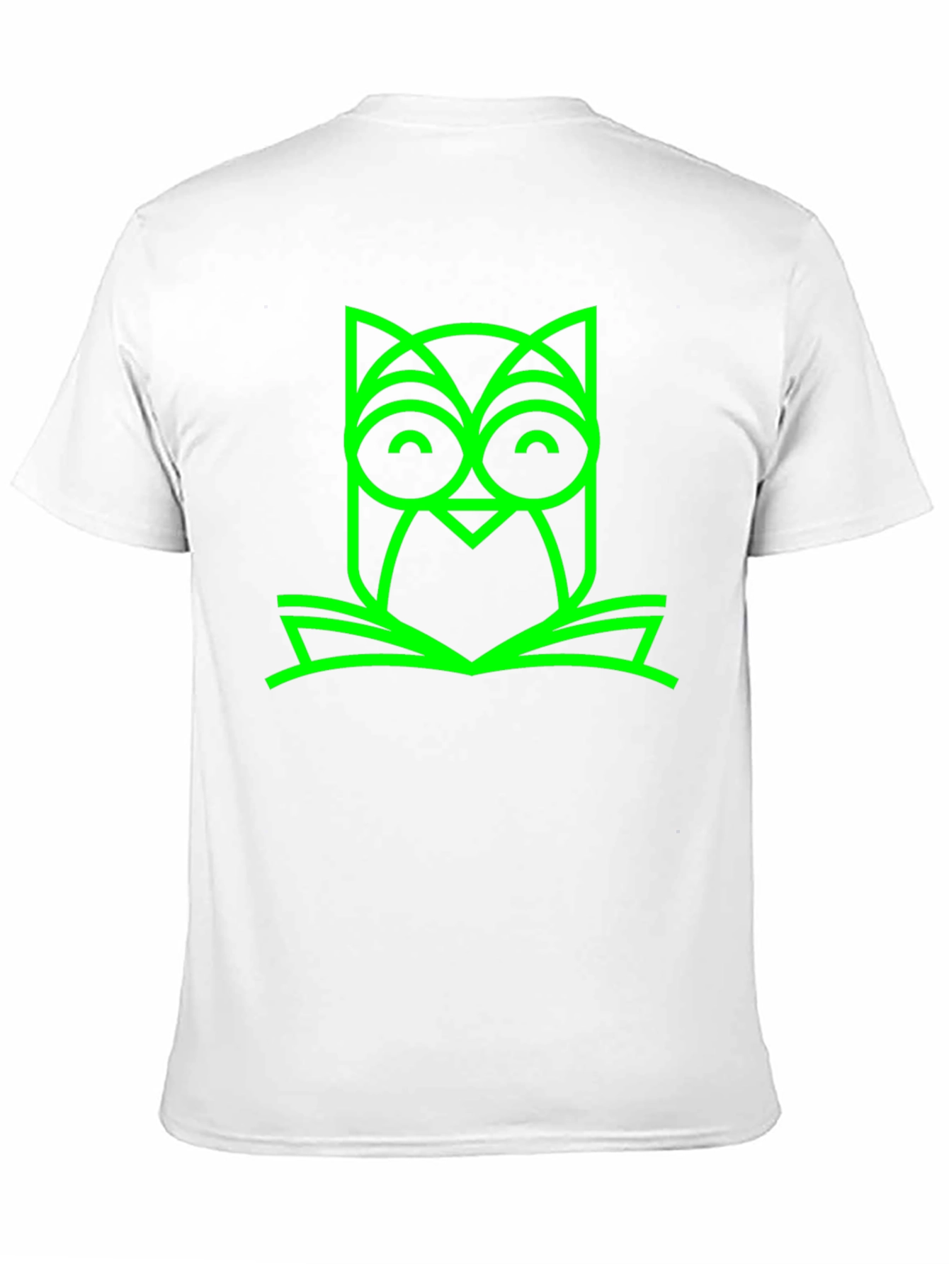 Green Owl Book Graphic Black T-Shirt