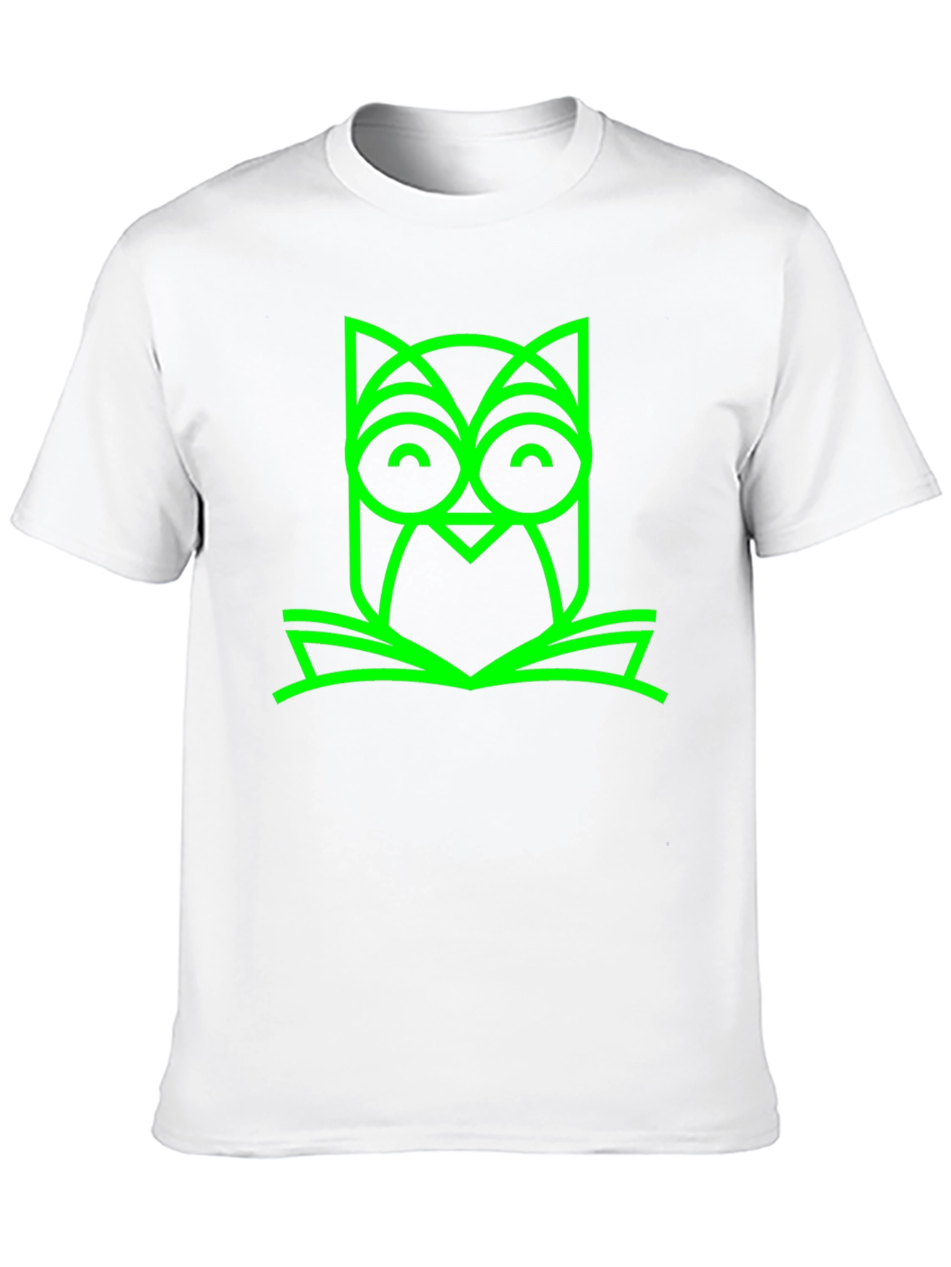 Green Owl Book Graphic Black T-Shirt