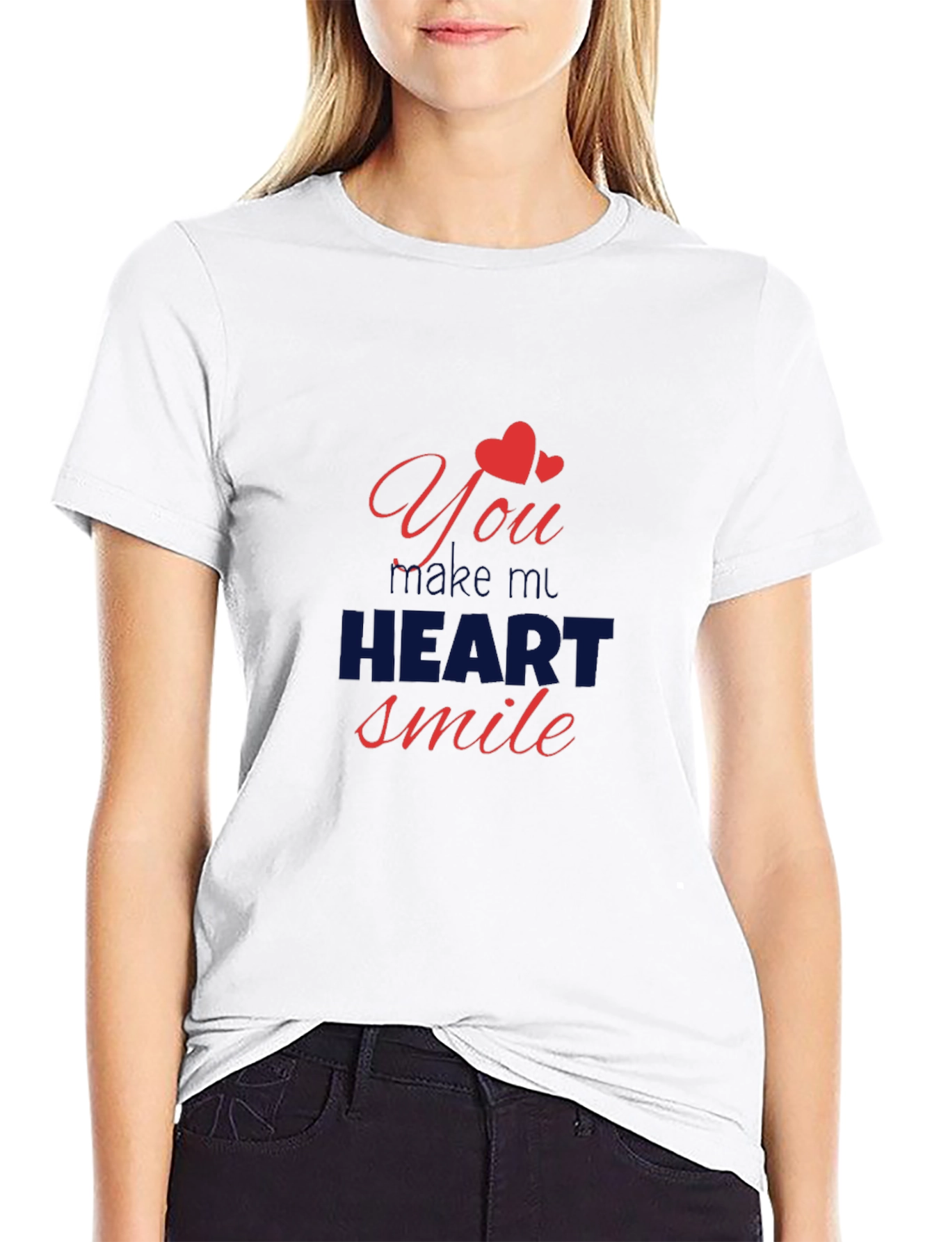 Heart Smile Black Graphic Tee
