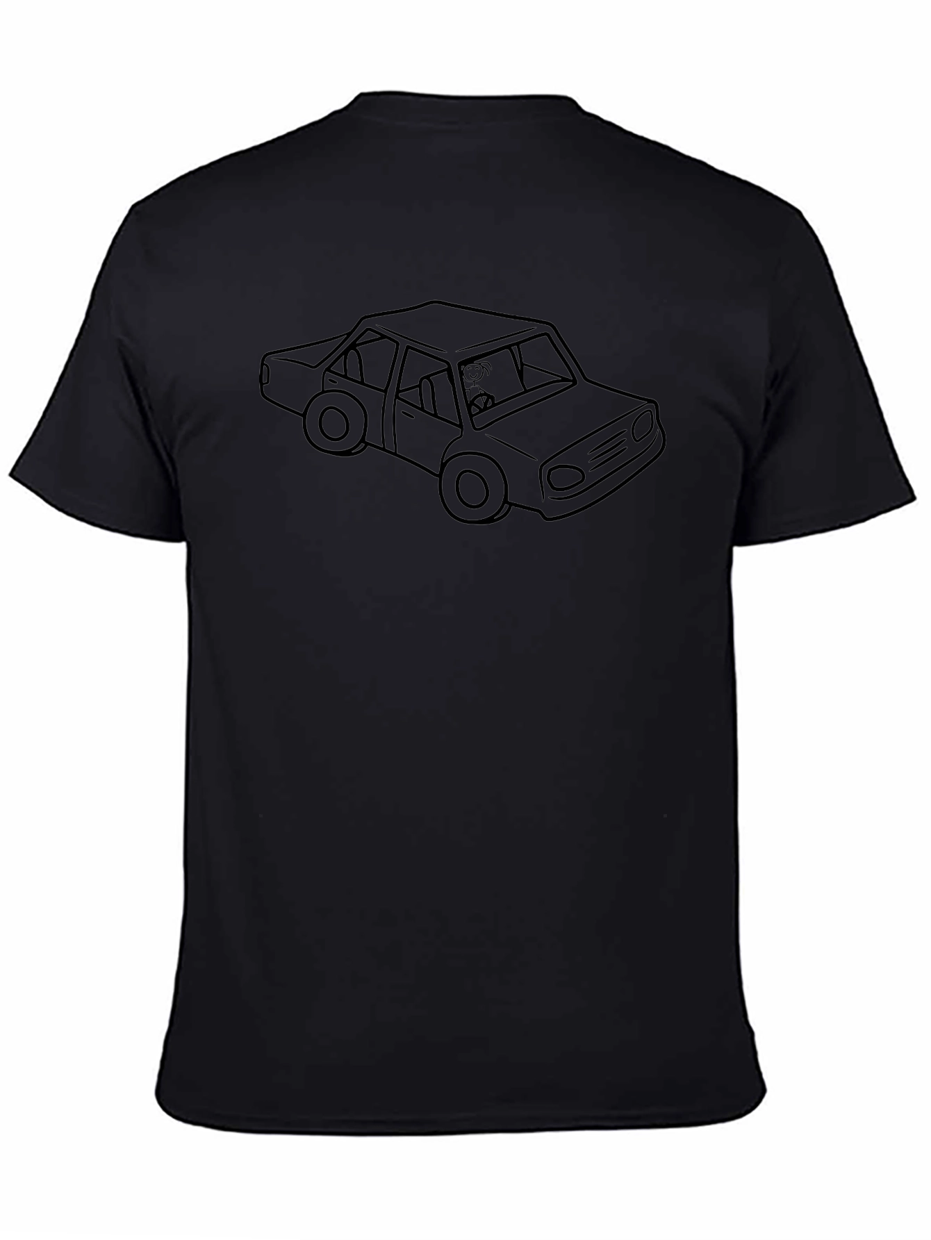 Cartoon Car Graphic Tee - Black