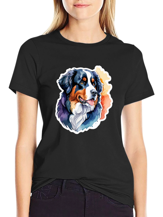 Bernese Mountain Dog T-Shirt - Watercolor Art