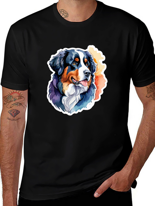 Bernese Mountain Dog T-Shirt - Watercolor Art