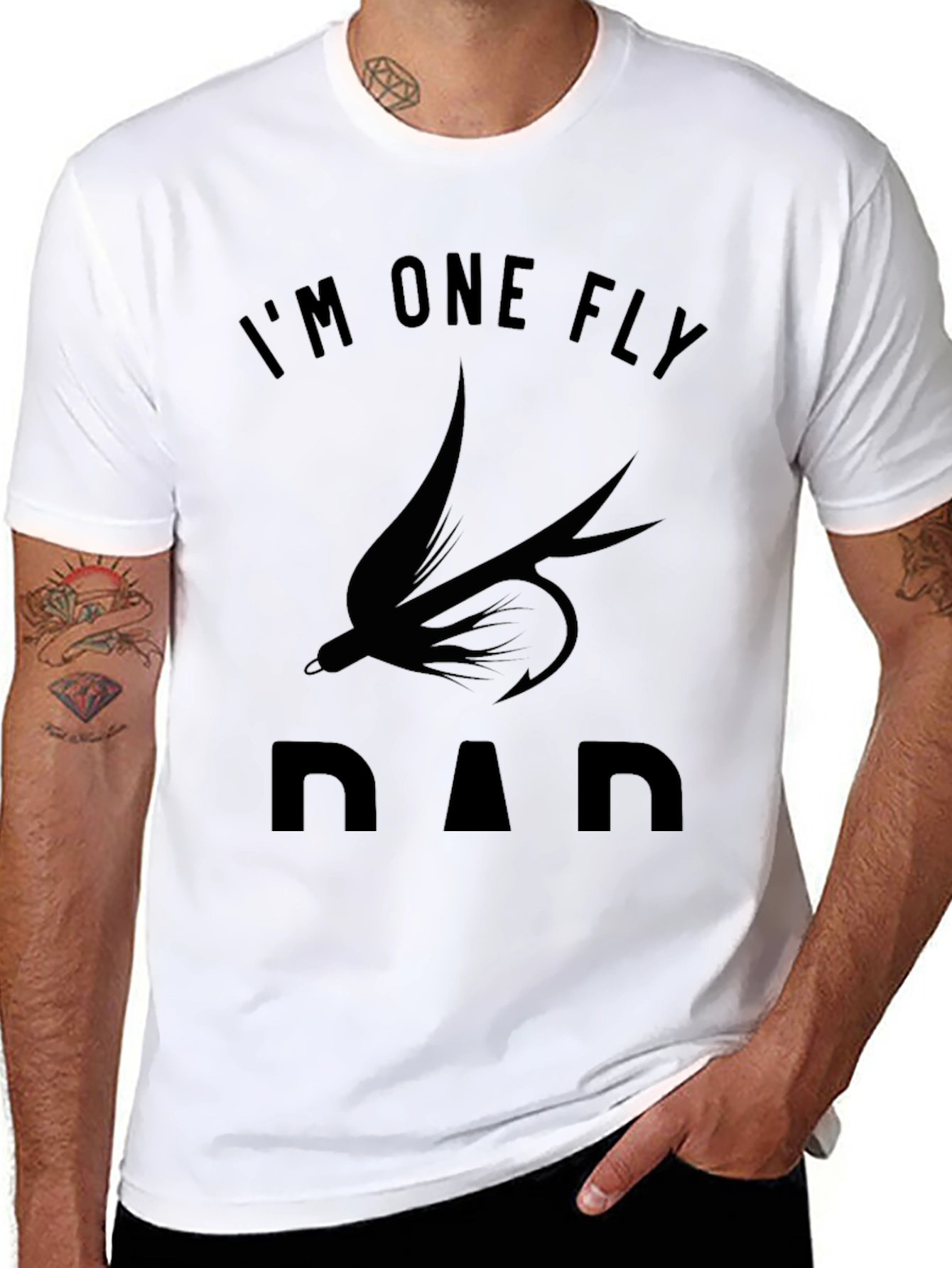 Im One Fly Dad T-Shirt Black Cotton Graphic Tee