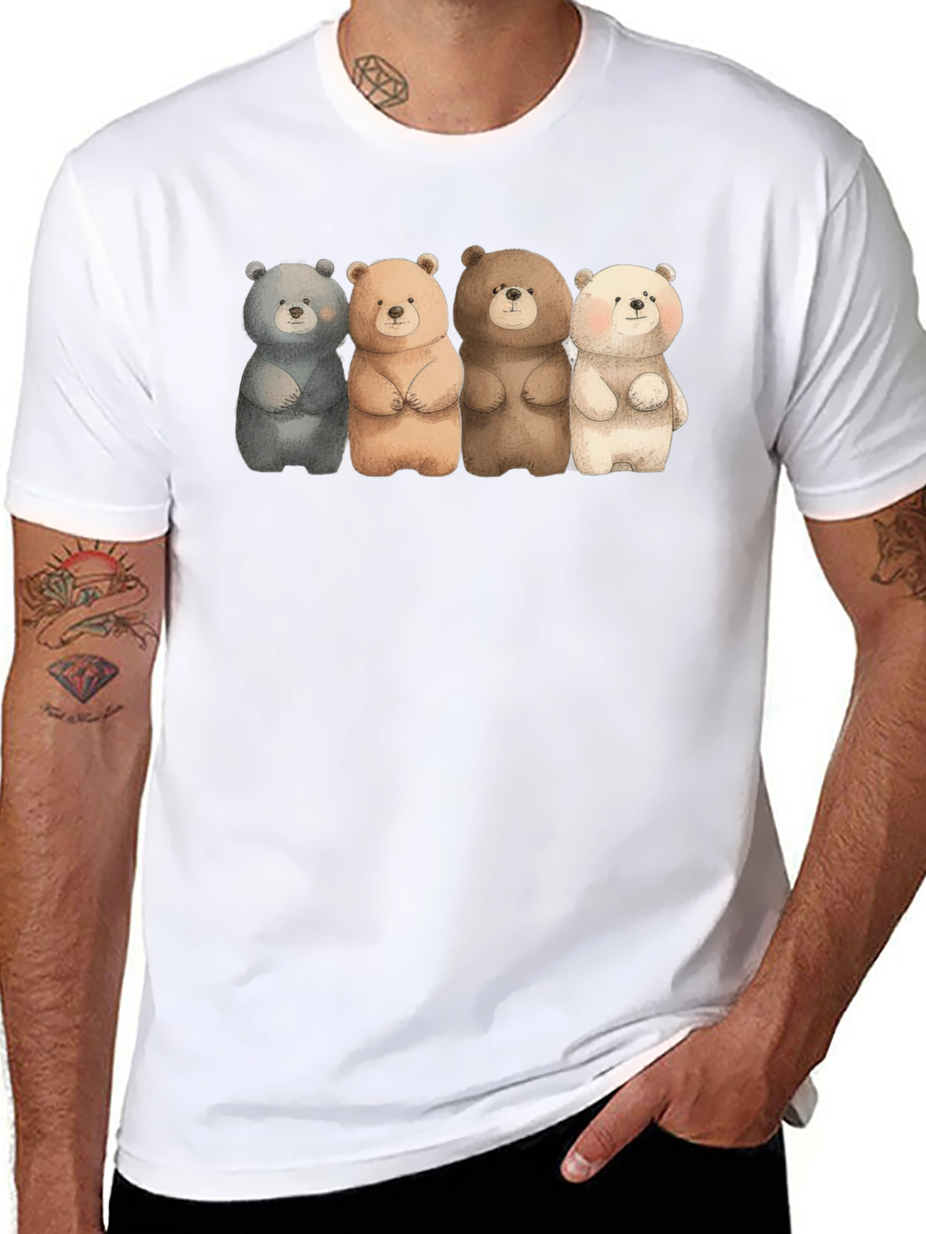 Cute Bears T-Shirt - Unique Design Soft Cotton