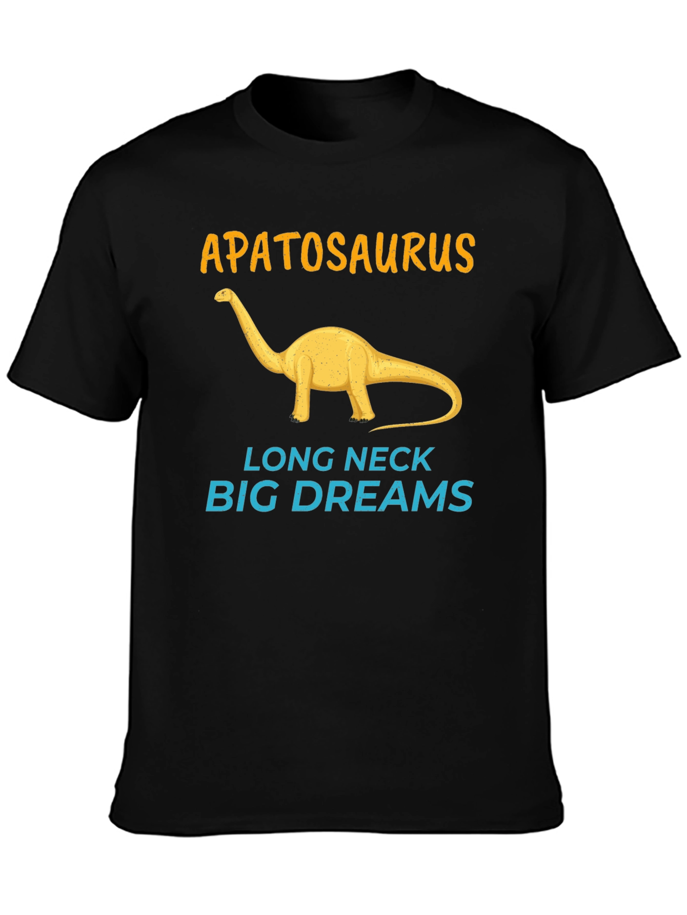 Apatosaurus Long Neck Big Dreams Black T-Shirt