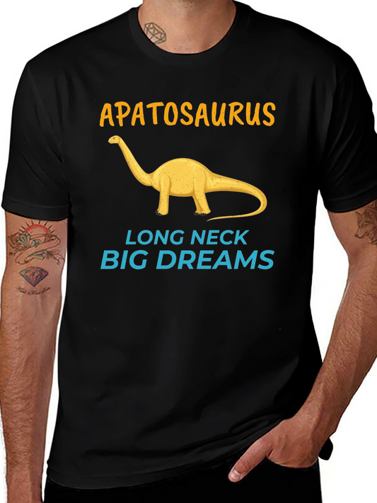 Apatosaurus Long Neck Big Dreams Black T-Shirt
