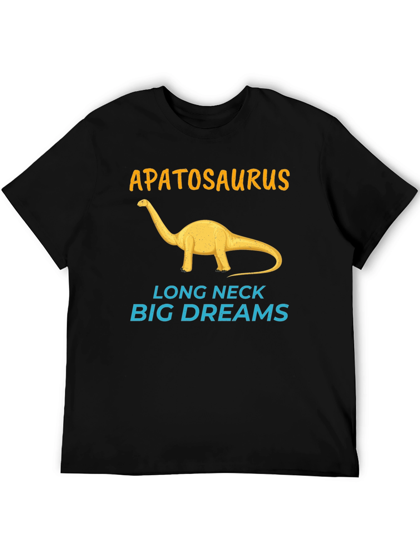 Apatosaurus Long Neck Big Dreams Black T-Shirt