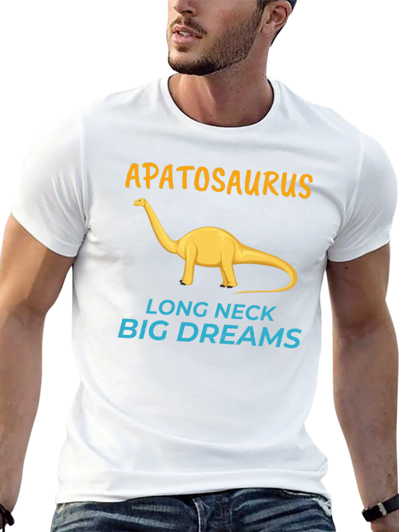 Apatosaurus Long Neck Big Dreams Black T-Shirt