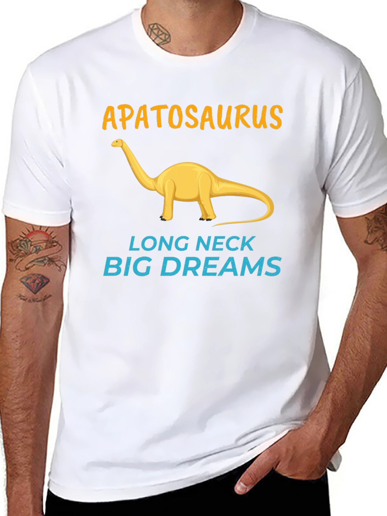 Apatosaurus Long Neck Big Dreams Black T-Shirt