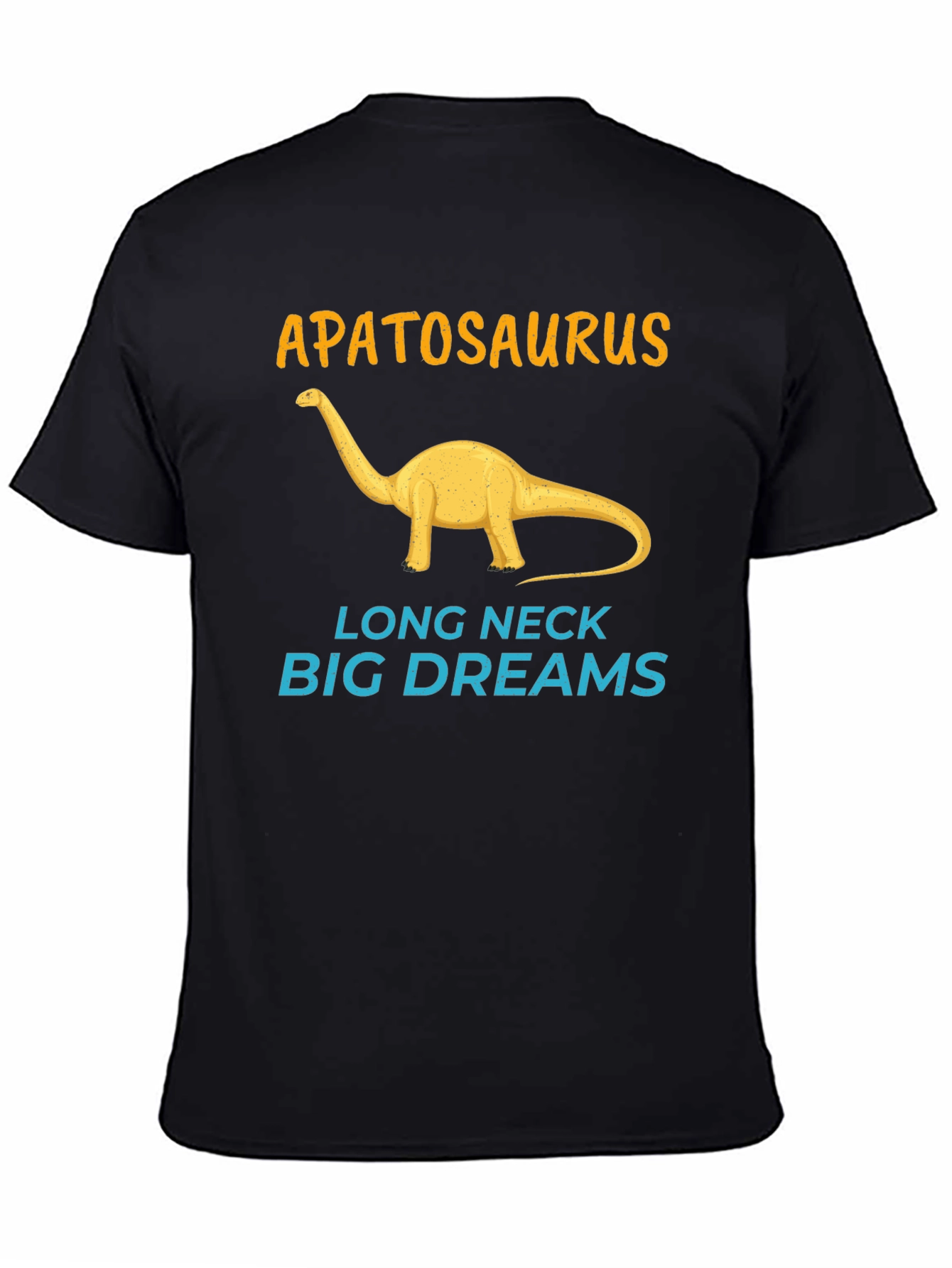 Apatosaurus Long Neck Big Dreams Black T-Shirt