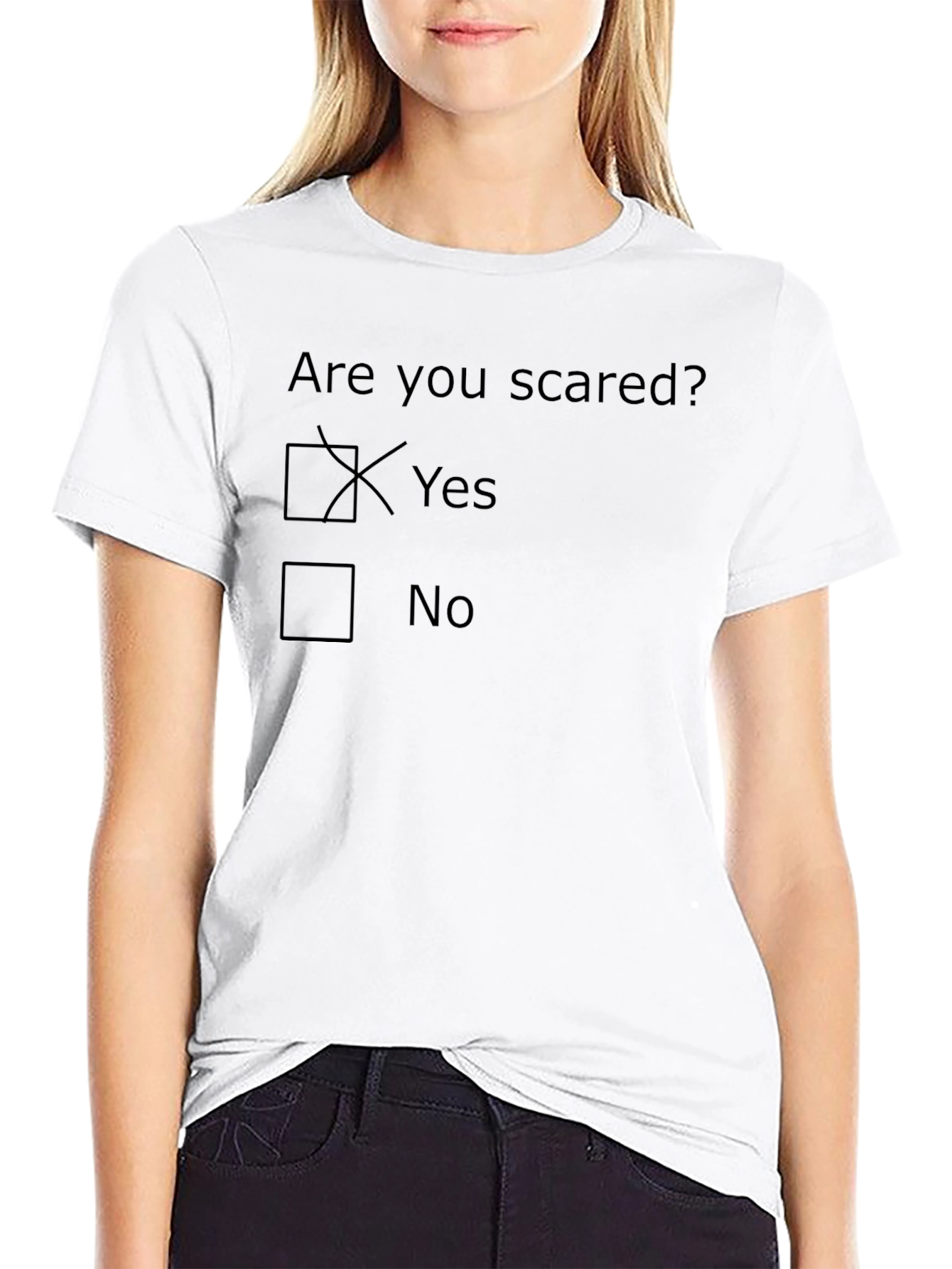 Are You Scared? Novelty Graphic T-Shirt
