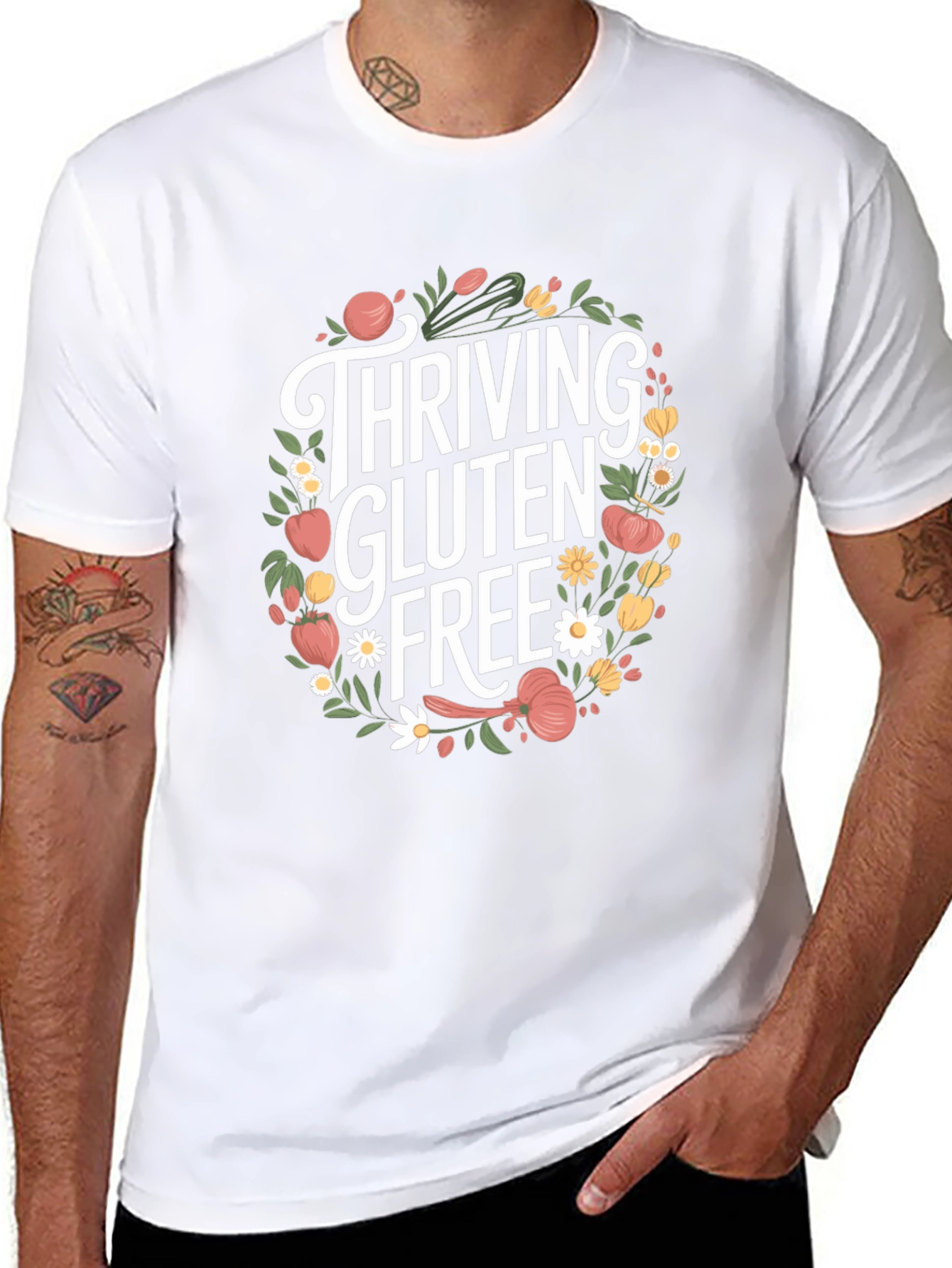 Thriving Gluten Free T-Shirt - Floral Design