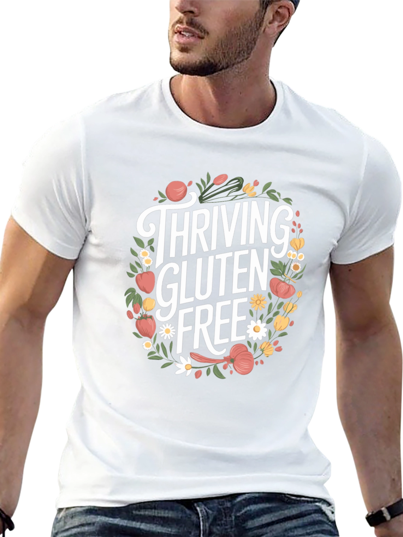 Thriving Gluten Free T-Shirt - Floral Design